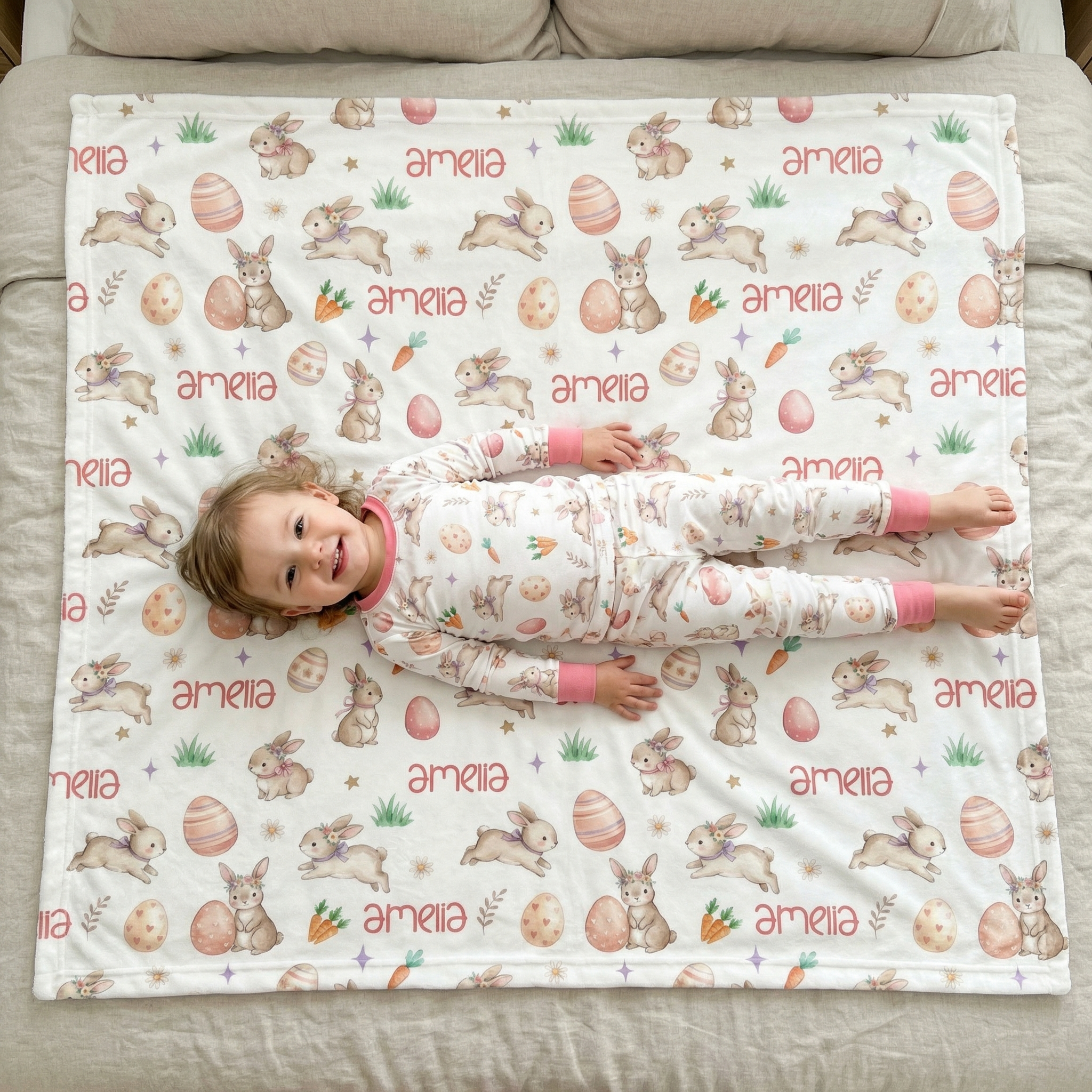 Prettybirds Facebook ad: Their Name + Bunnies = The Blanket They Won't Put Down