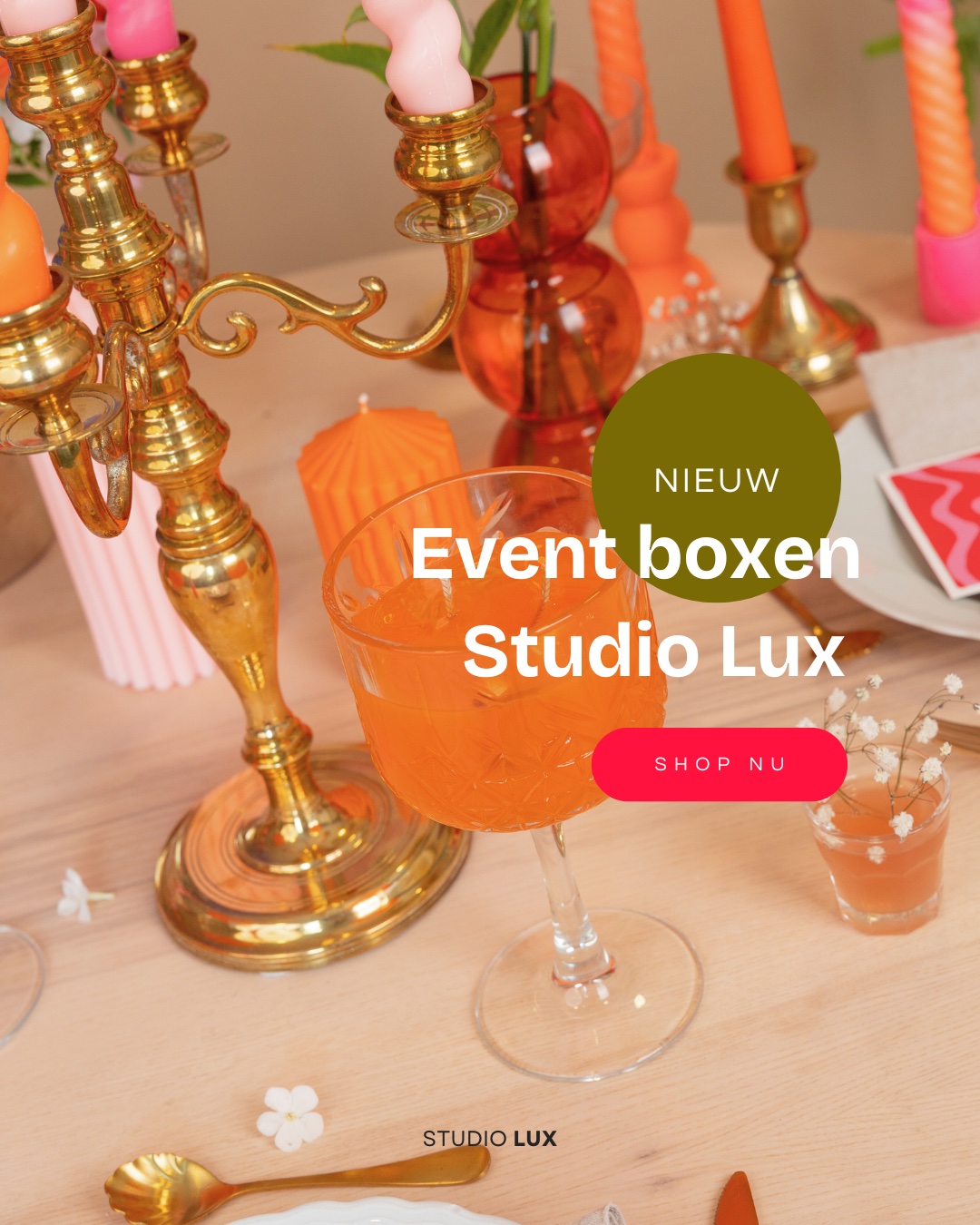 Studio Lux Facebook ad: Nieuw: event boxen bij Studiolux