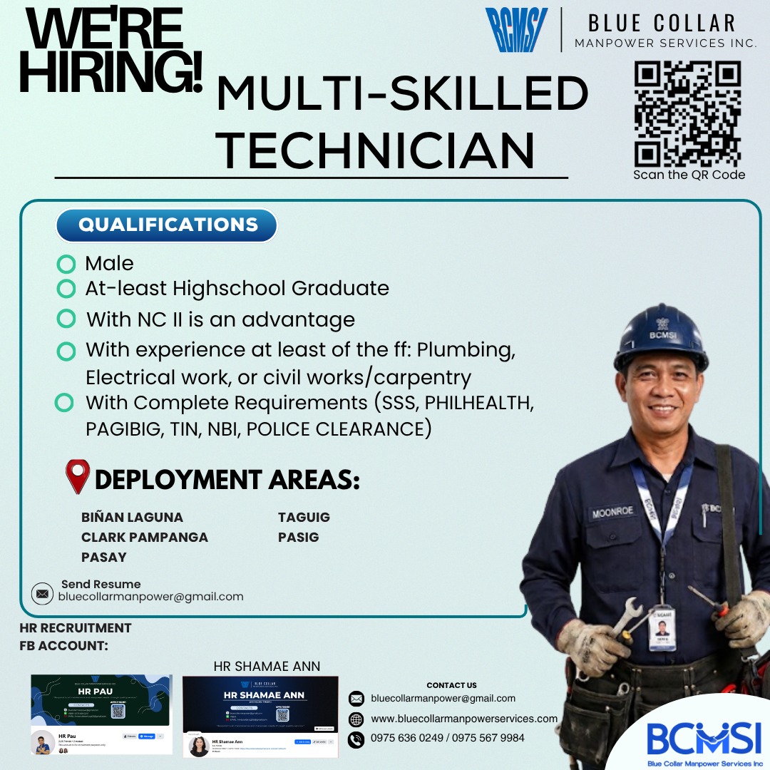 Blue Collar Manpower Services Inc. - LUZON Facebook ad: LOOKING FOR YOUR NEXT CAREER OPPORTUNITY?