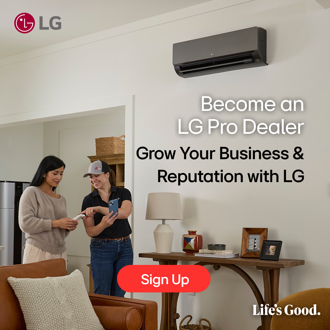 LG HVAC Solutions USA Facebook ad: Partner with a Brand Homeowners Know