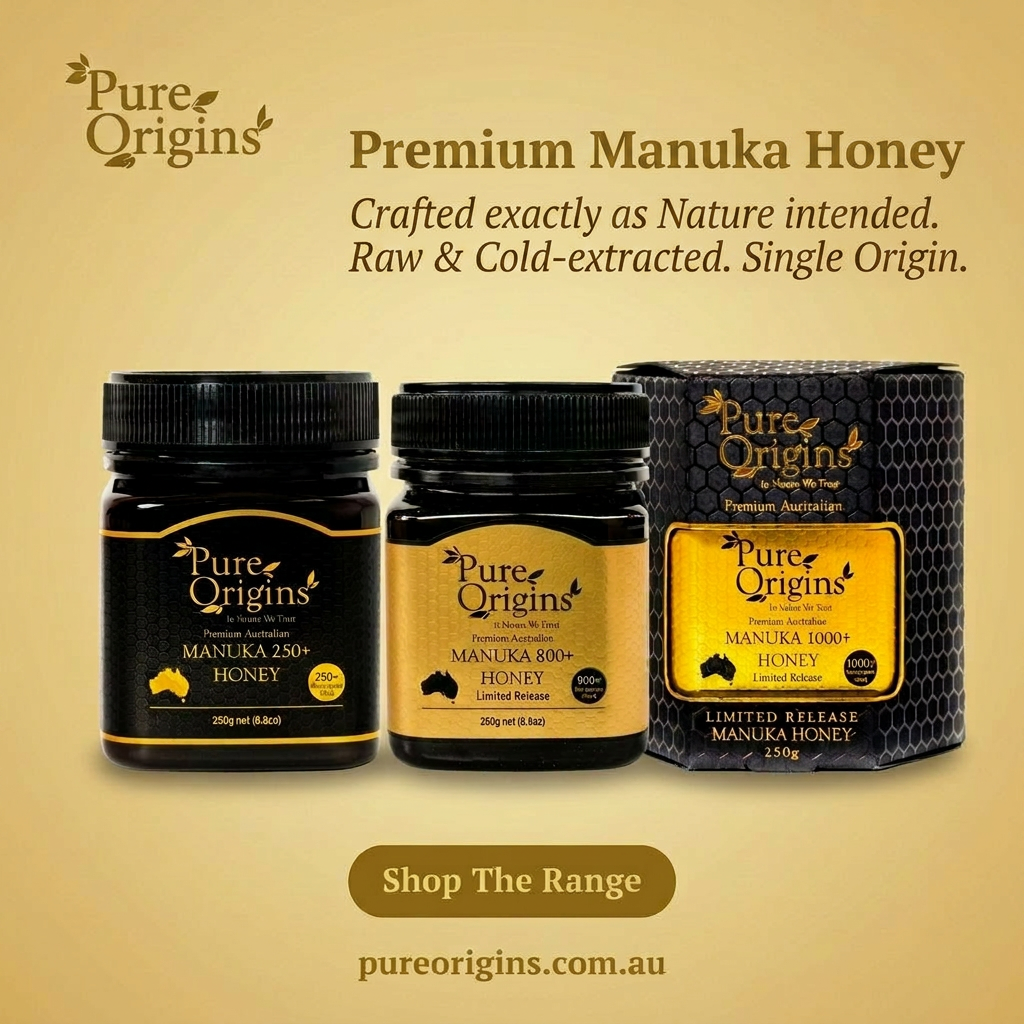 Pure Origins - Premium Australian Honey Facebook ad: Start your mornings with something better