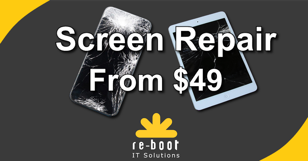 Re-Boot IT Solutions, Townsville. Facebook ad: Huge Discount On iPhone and iPad Screen Replacement…