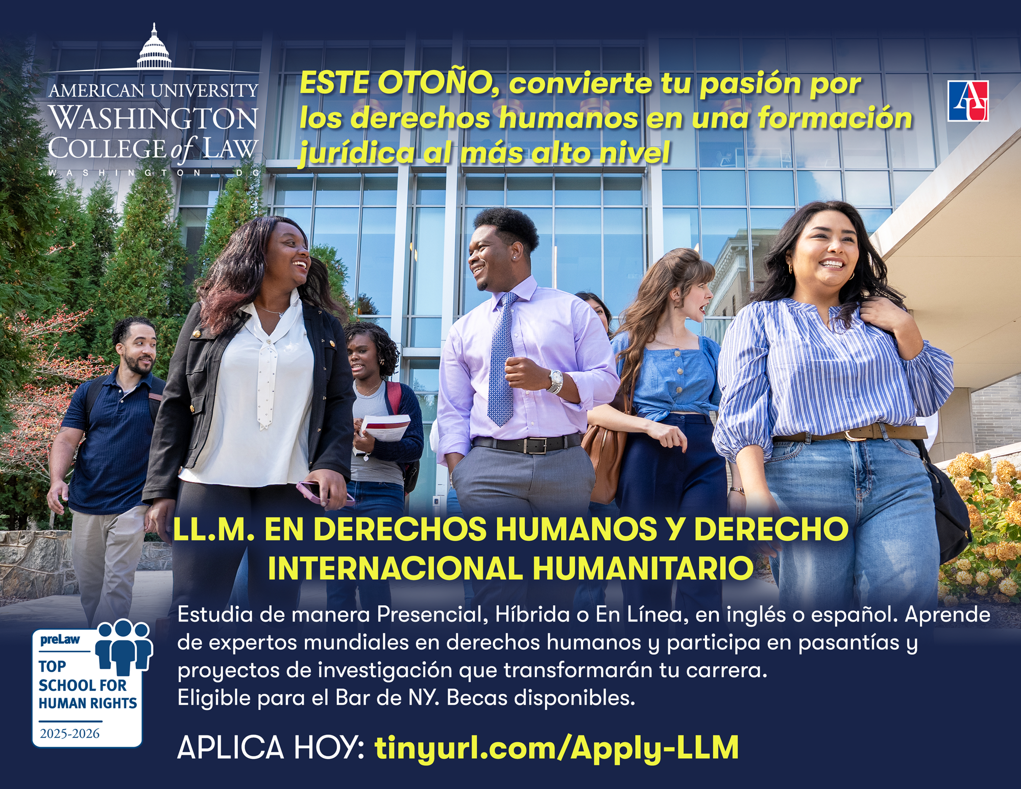 American University Washington College of Law Facebook ad