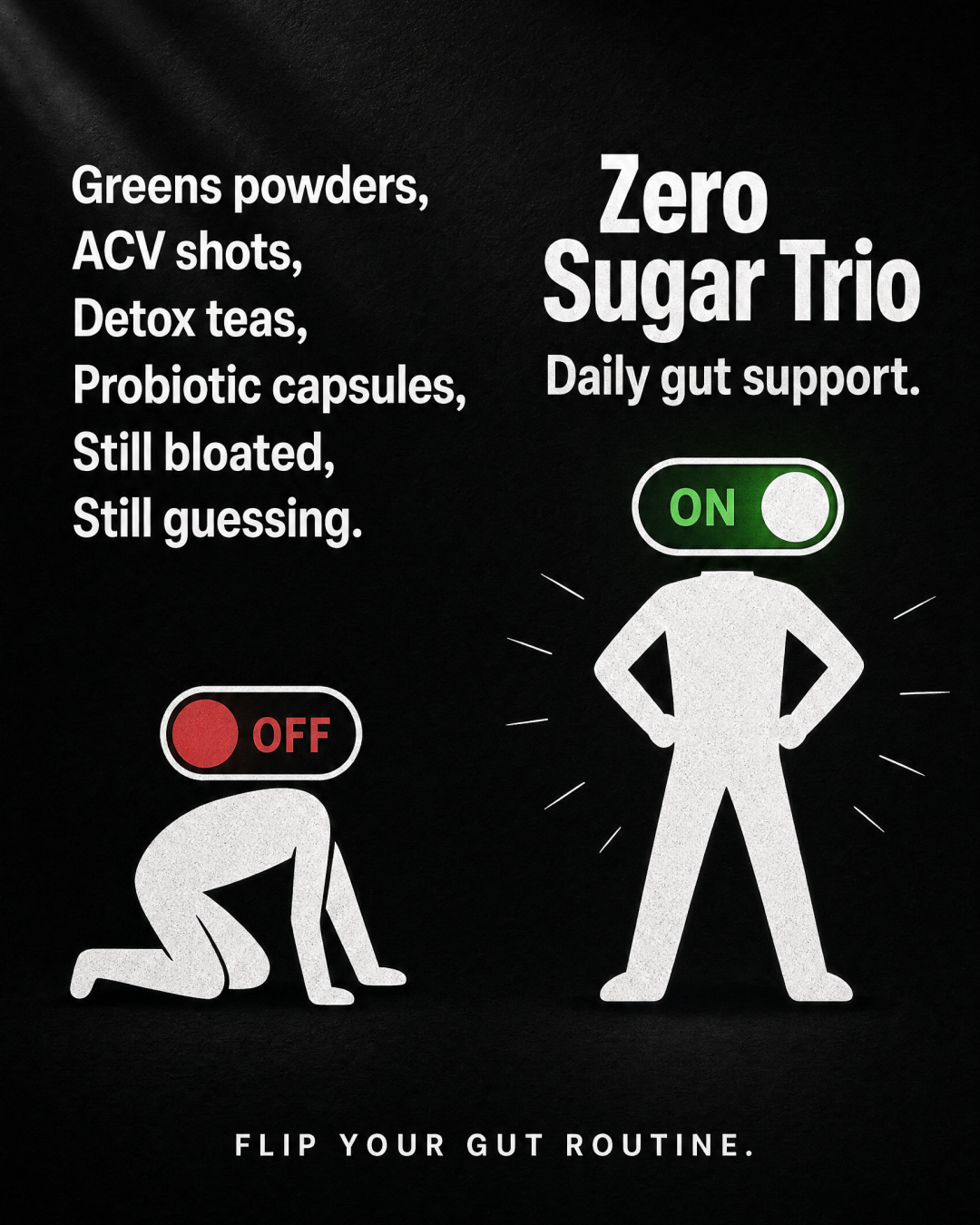Goli Facebook ad: Three Daily Essentials, Zero Sugar