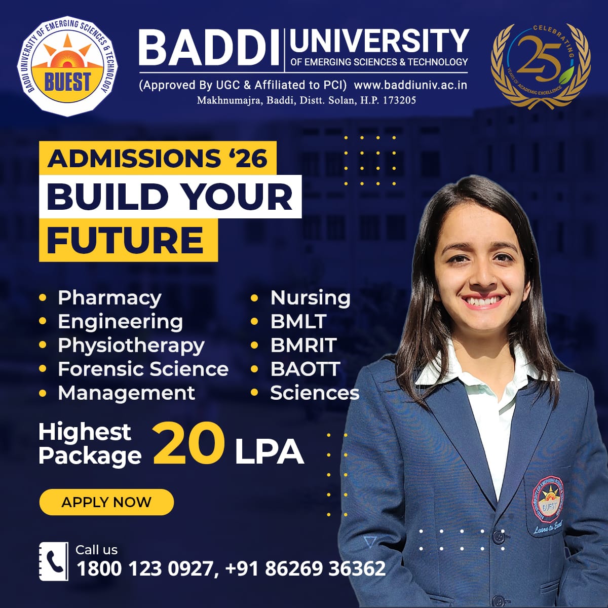 Baddi University Facebook ad: Apply Now For Better Future