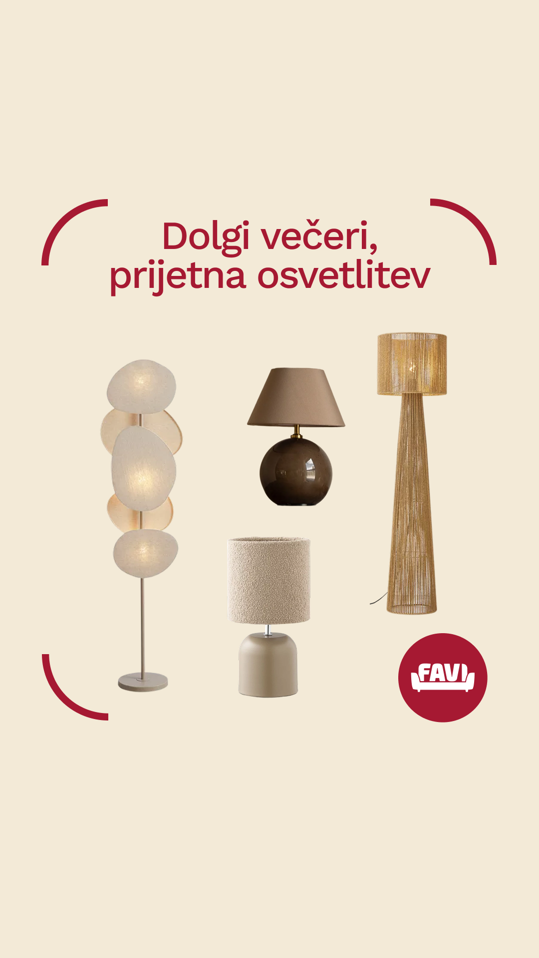 FAVI.si Facebook ad: Poiščite popolno svetilo na FAVI.