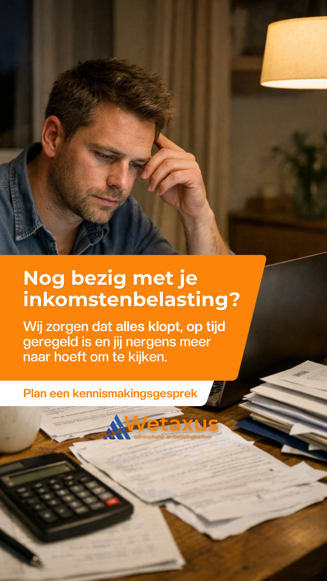 Administratiekantoor Wetaxus Facebook ad: Plan je gratis kennismakingsgesprek