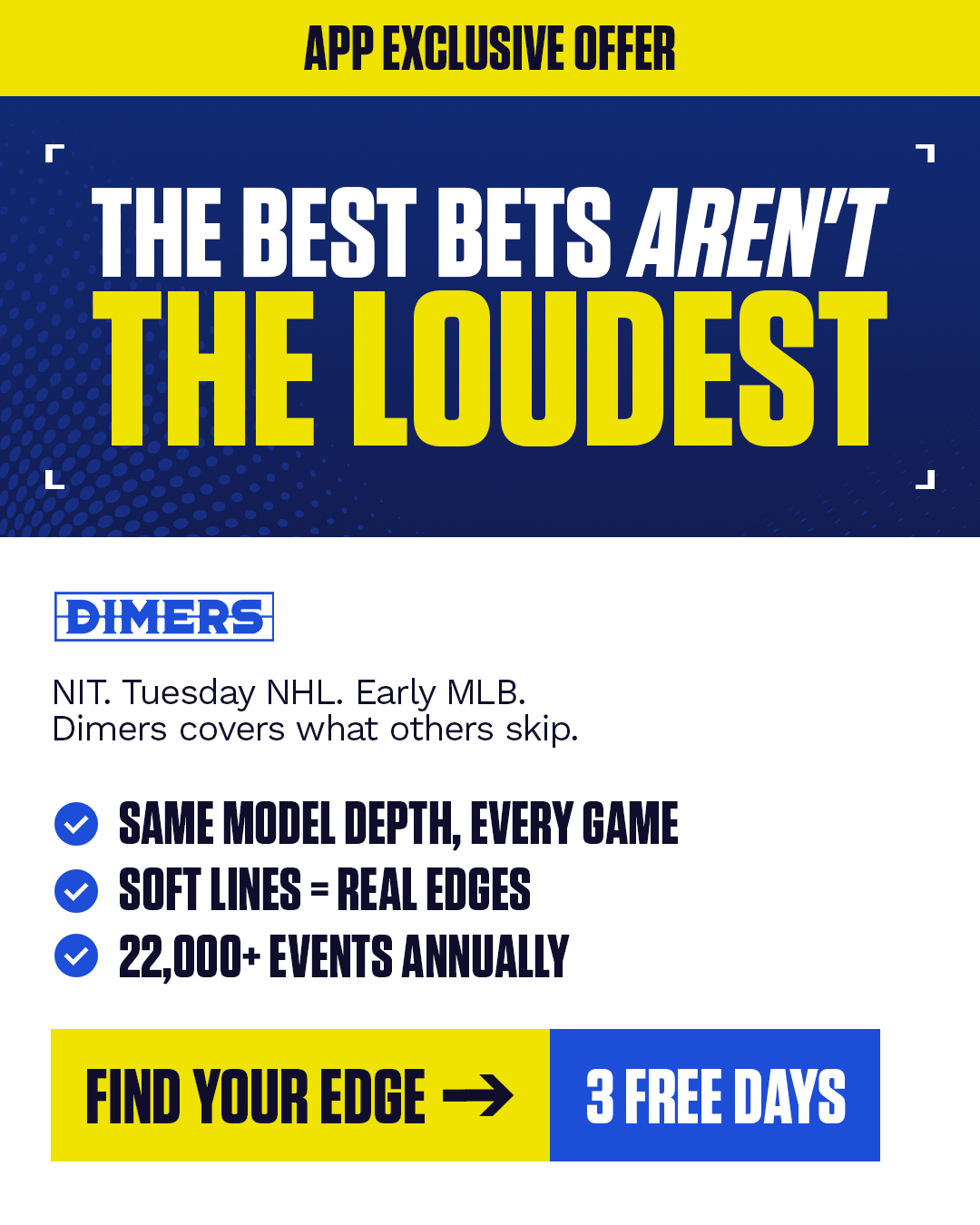 Dimers Facebook ad: Bet Smarter With Real Data