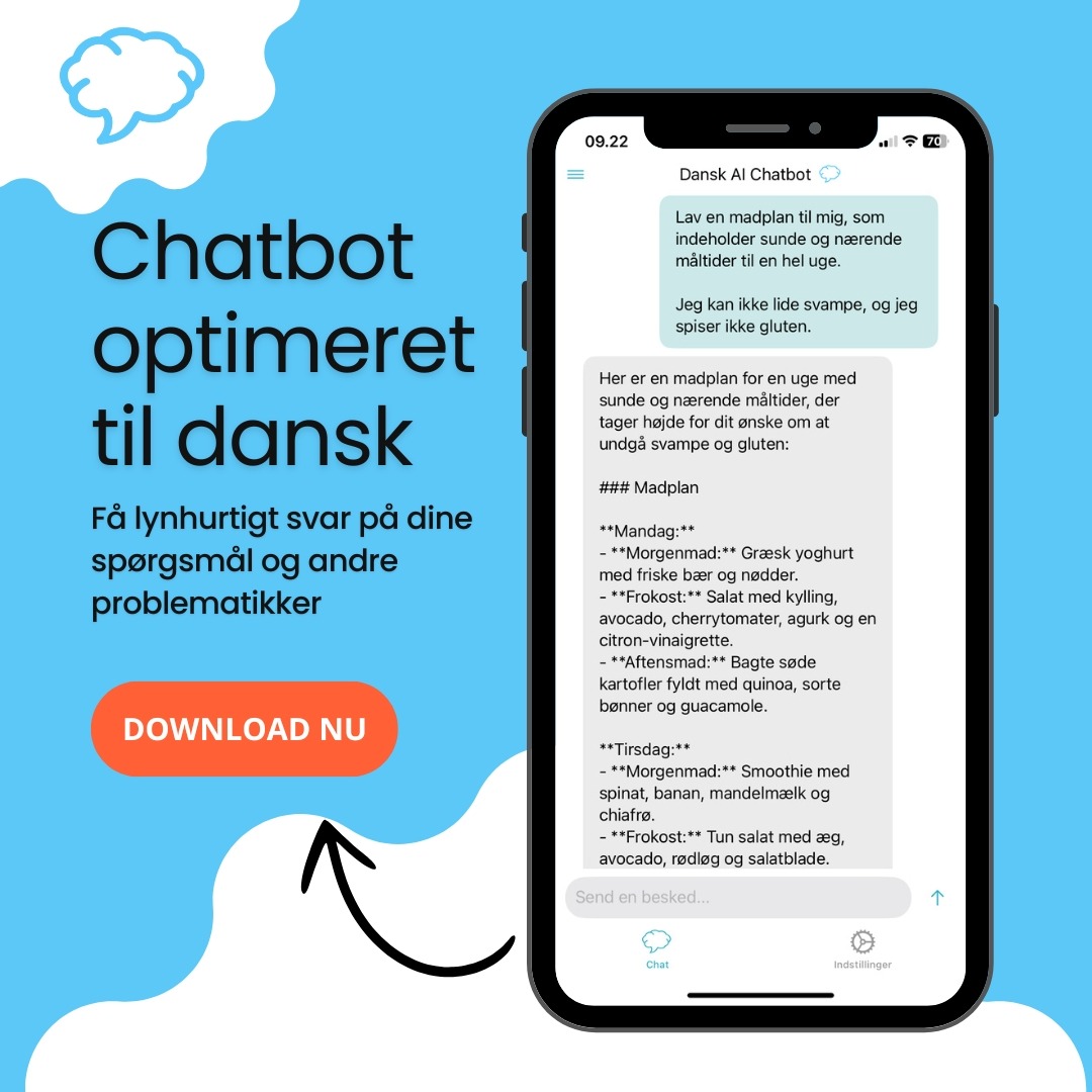 Dansk AI Chatbot Facebook ad: Download Dansk AI Chatbot