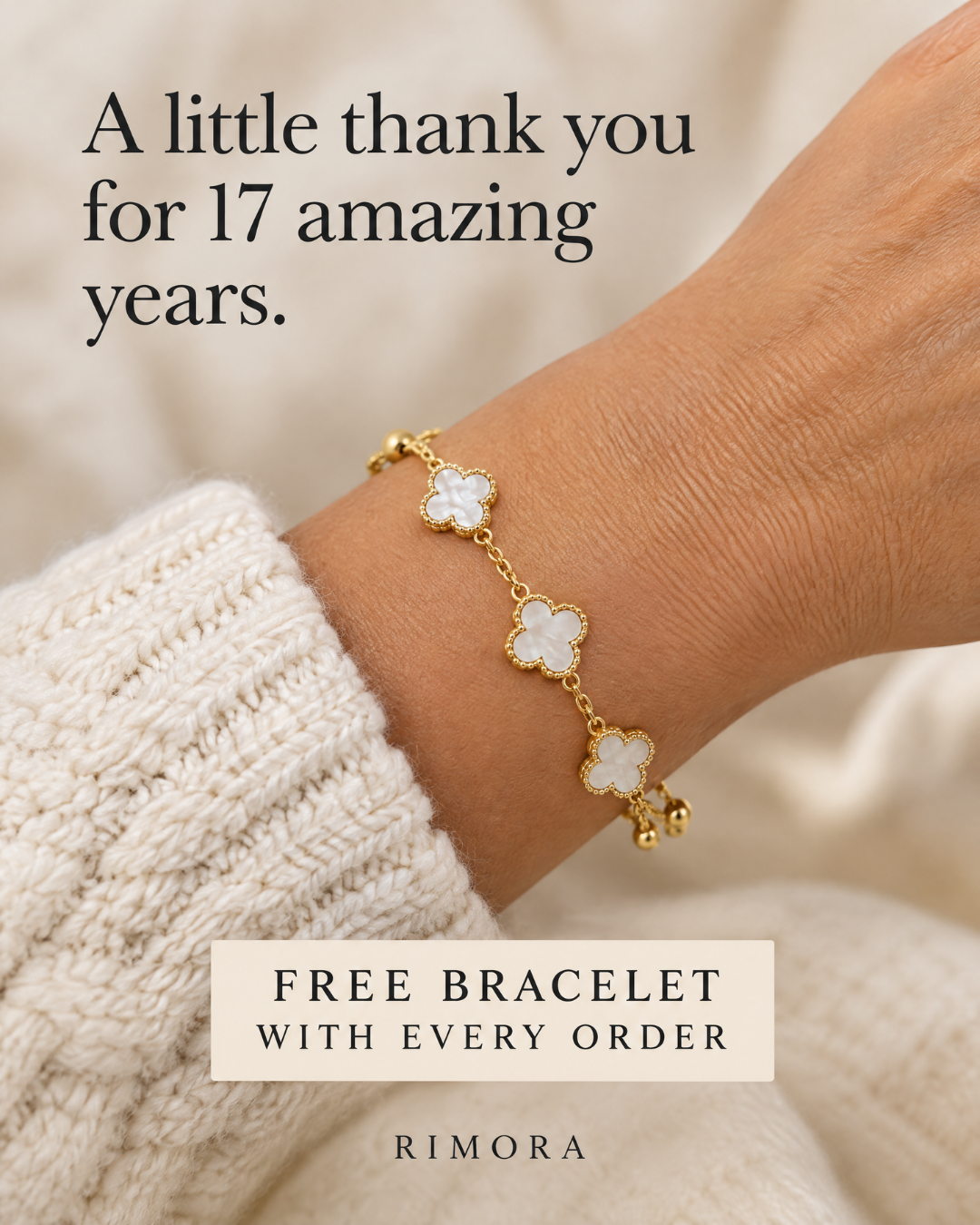 Rimora Facebook ad: FREE Mother Of Pearl Bracelet