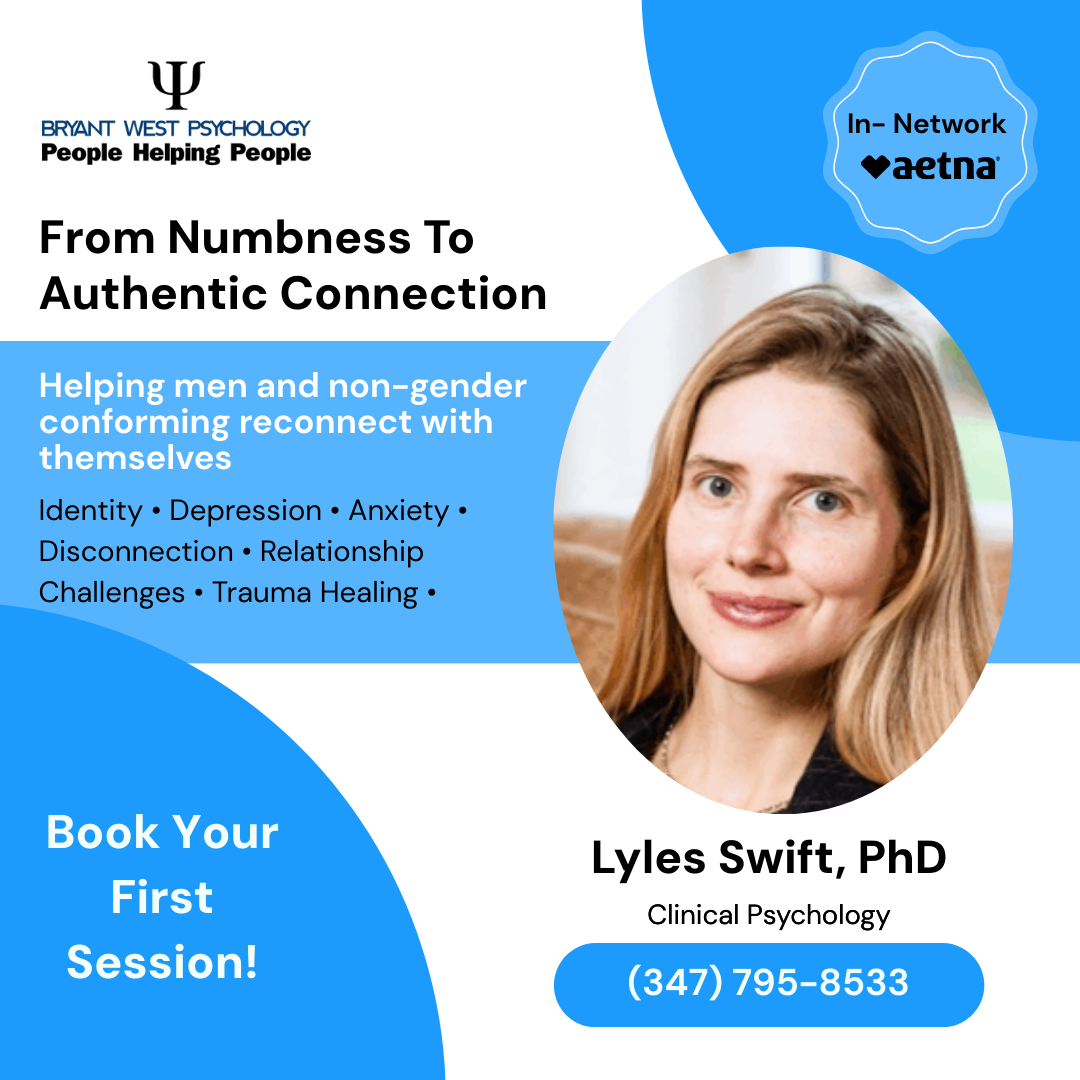 Bryant West Psychology in the Heart of New York City Facebook ad: Schedule your session today!