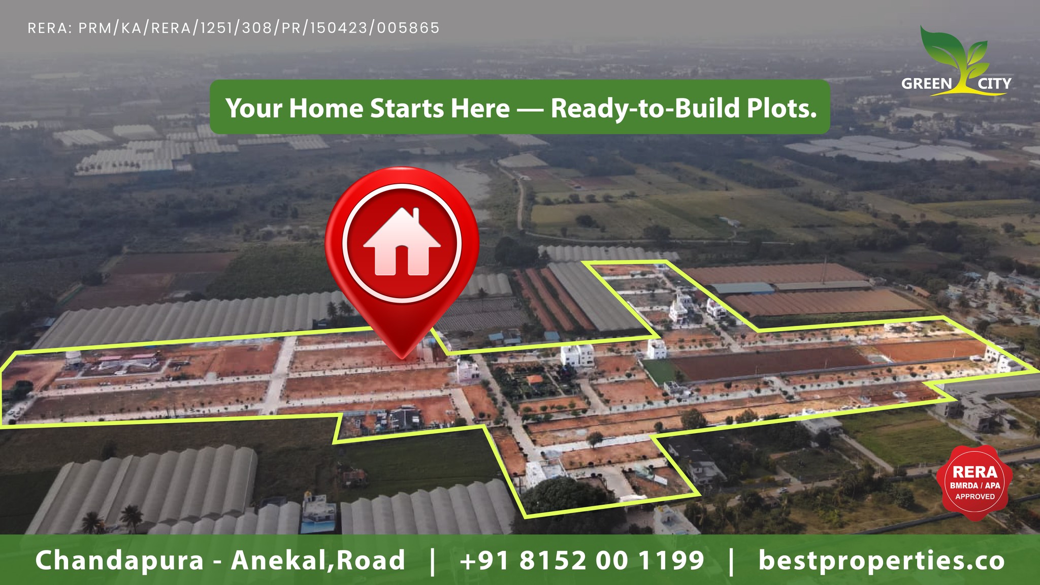 Best Properties Facebook ad: Your Home Starts Here-Ready-to-Build Plots.