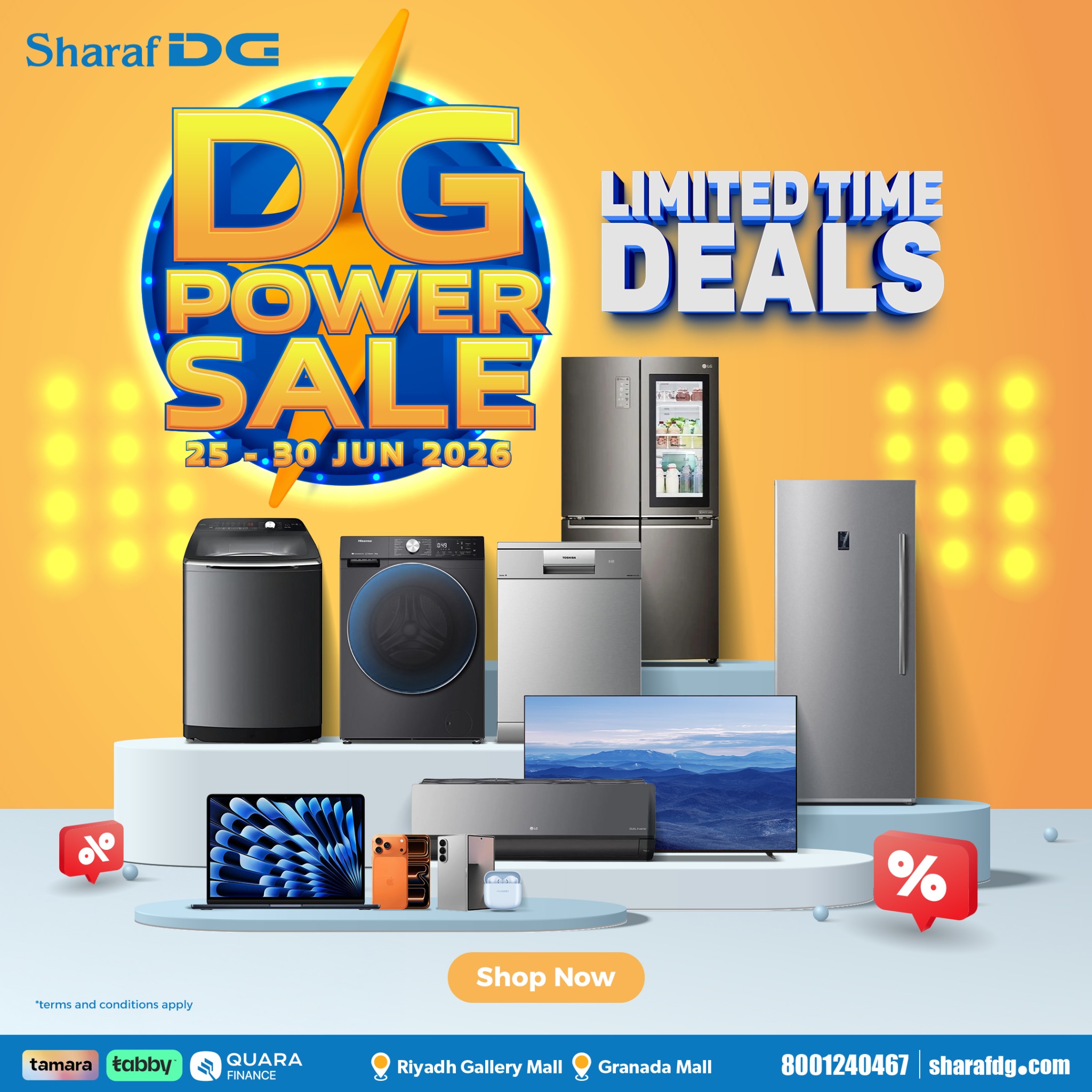 Sharaf DG Saudi Facebook ad: DG Power Sale Is Live