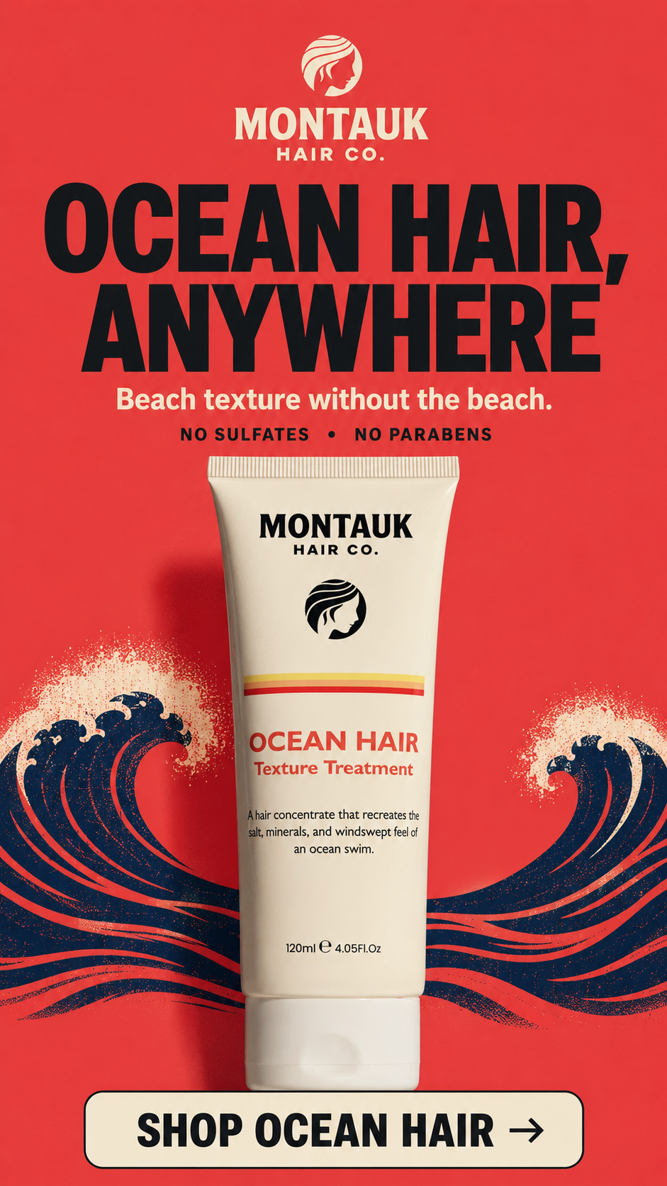 Montauk Hair Co Facebook ad from Jun 20, 2026