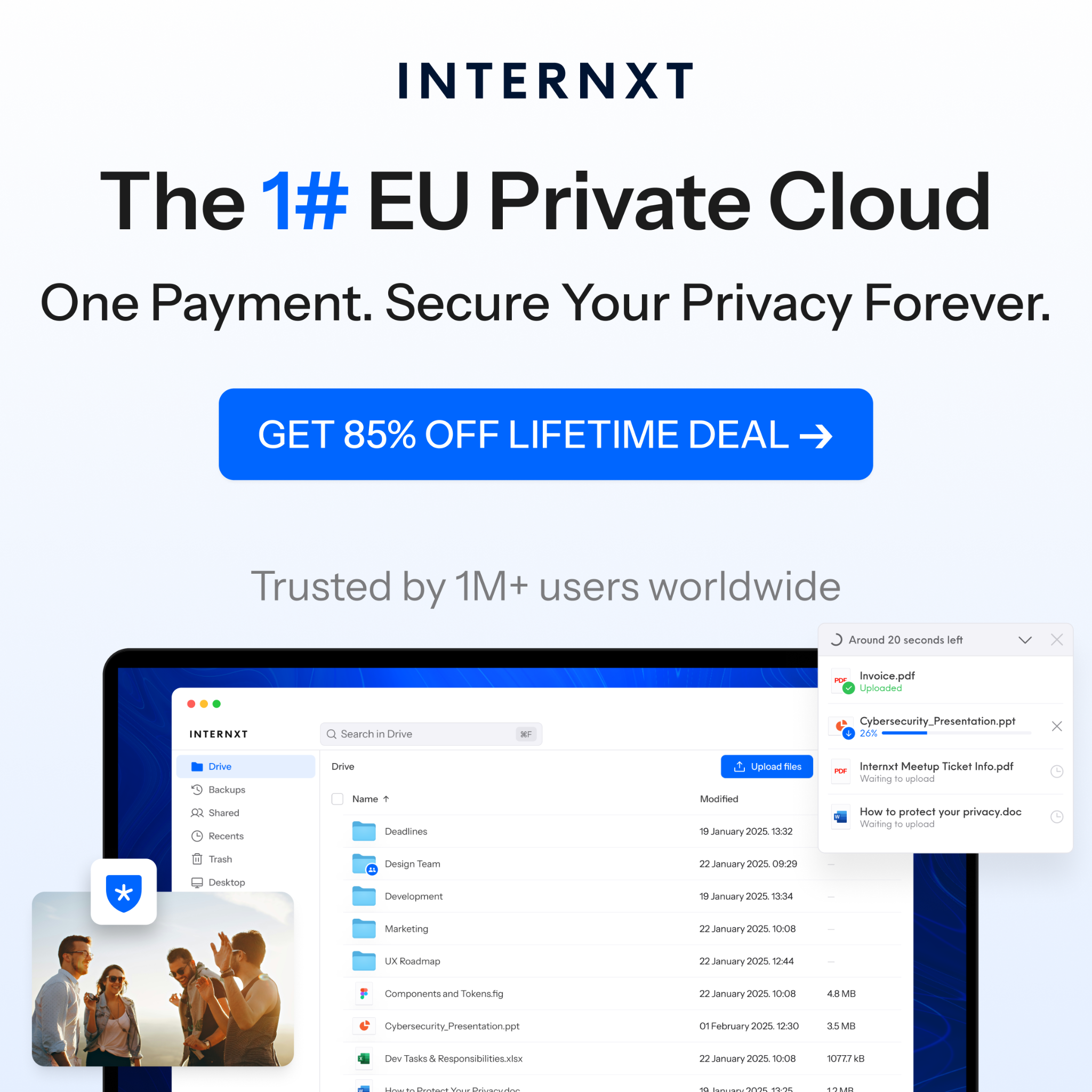 Internxt Facebook ad from Aug 7, 2026