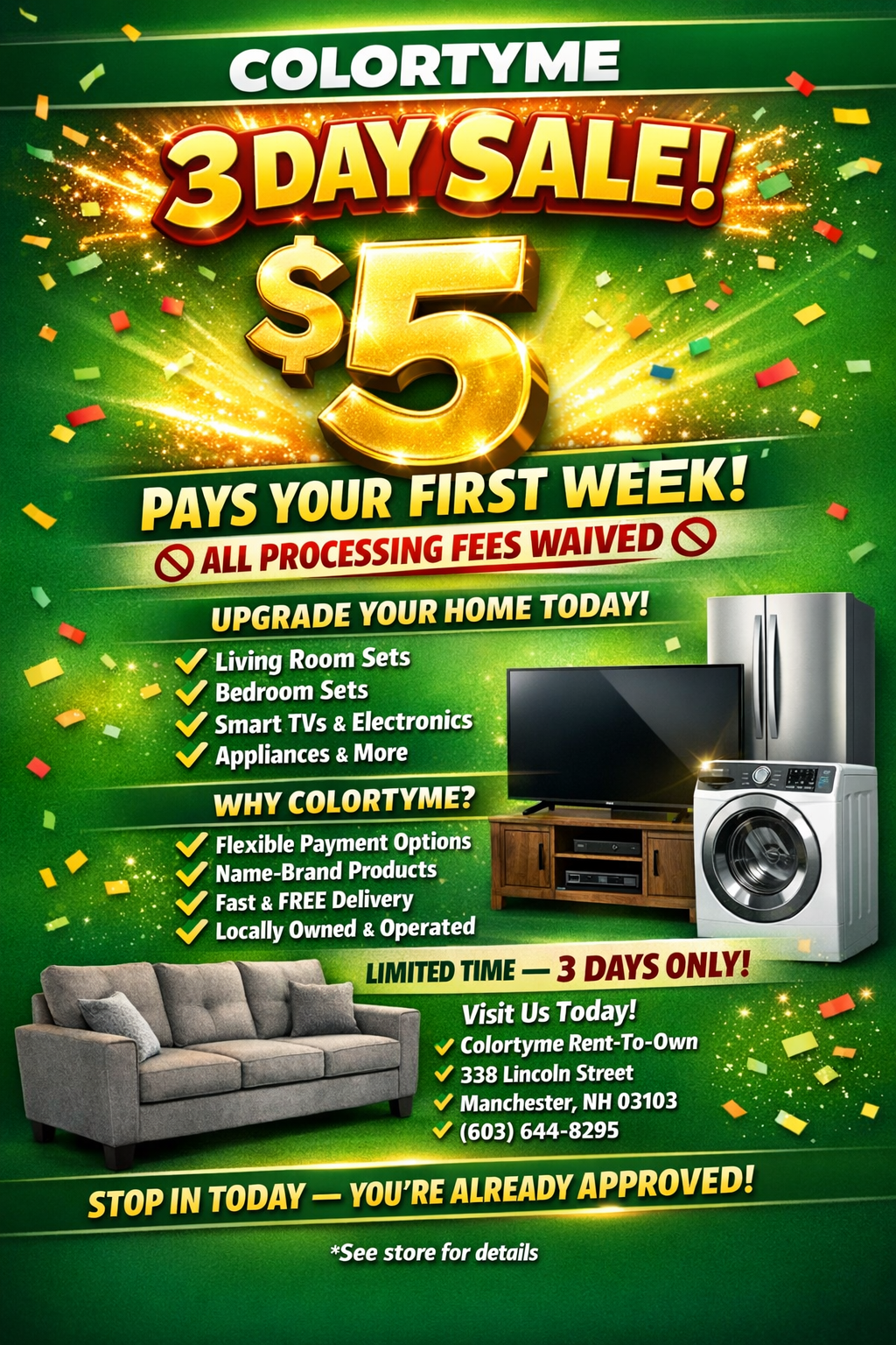 COLORTYME MANCHESTER Facebook ad from Apr 16, 2026