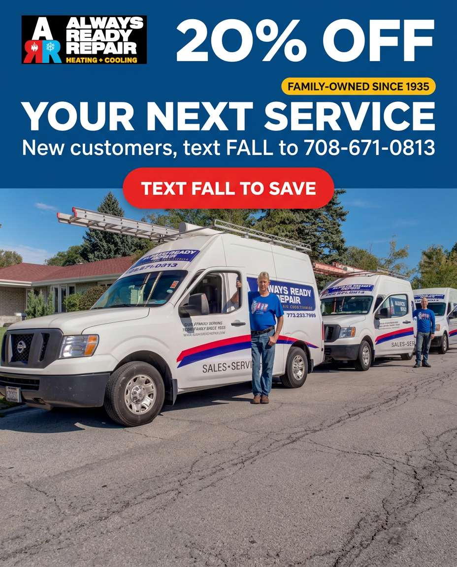 Always Ready Repair Facebook ad: 20% Off Your Next Service