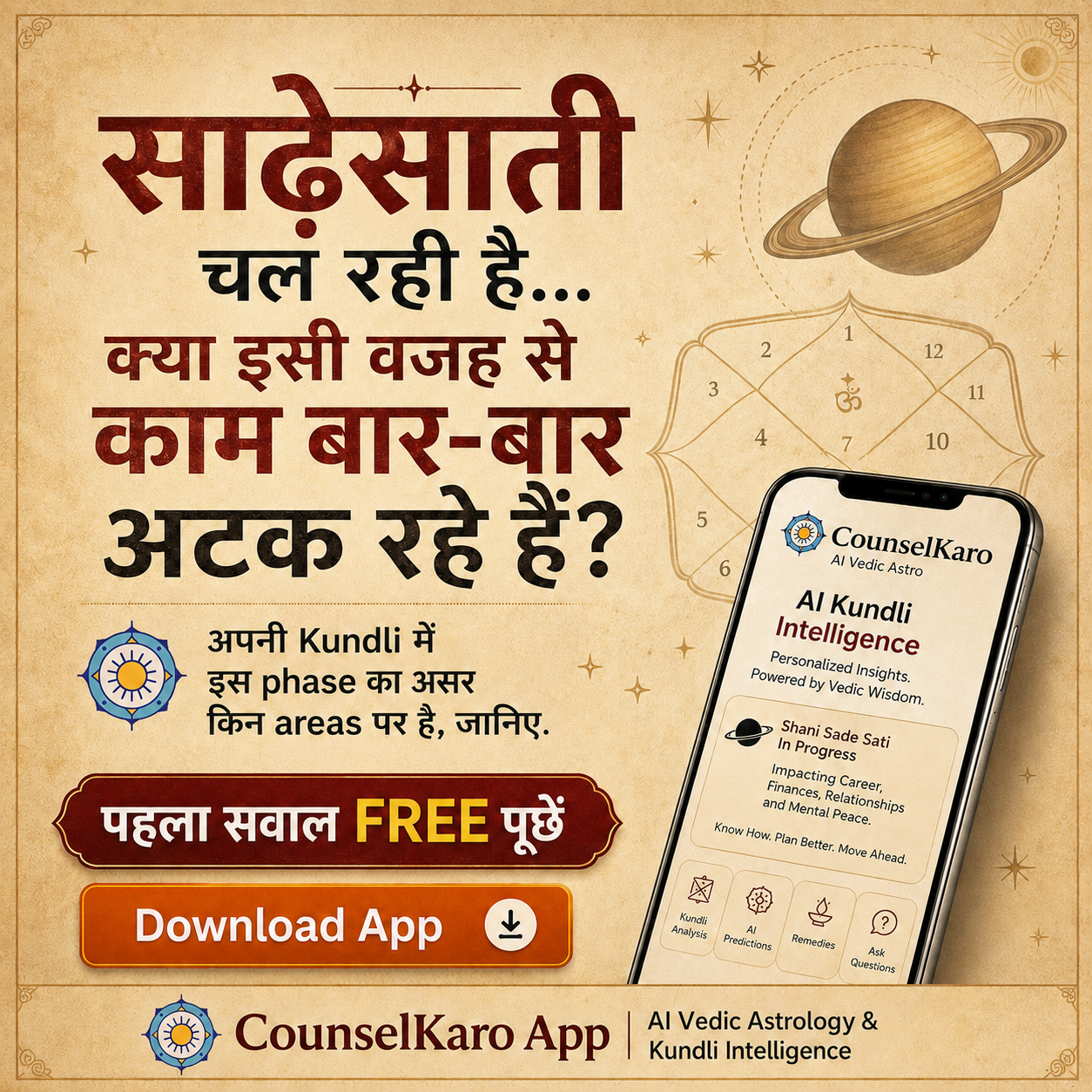 Counsel Karo Facebook ad: Apni Kundli Ka Current Phase Samjhein