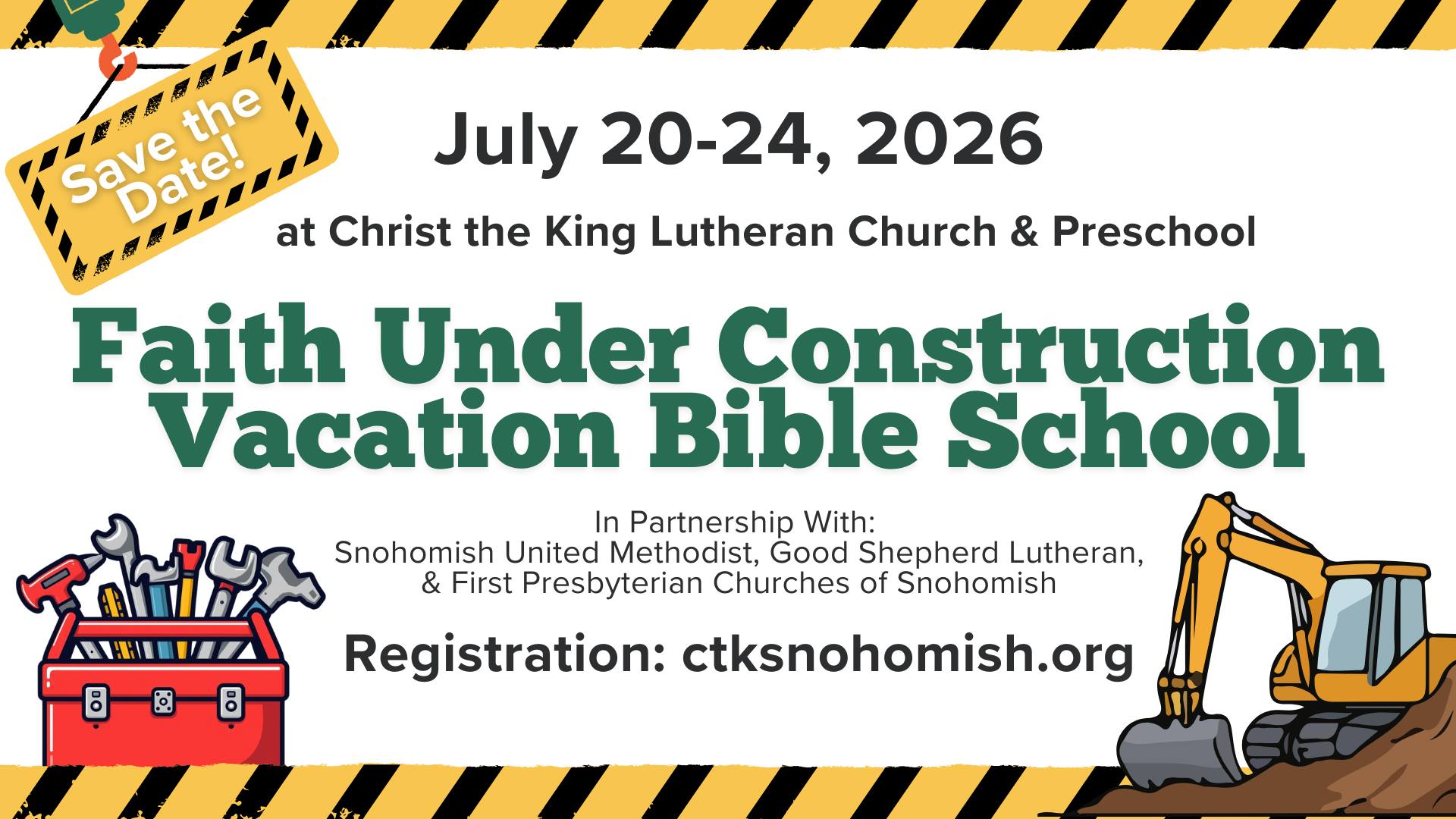Christ the King Lutheran Church Facebook ad: Faith Under Construction Vacation Bible School
