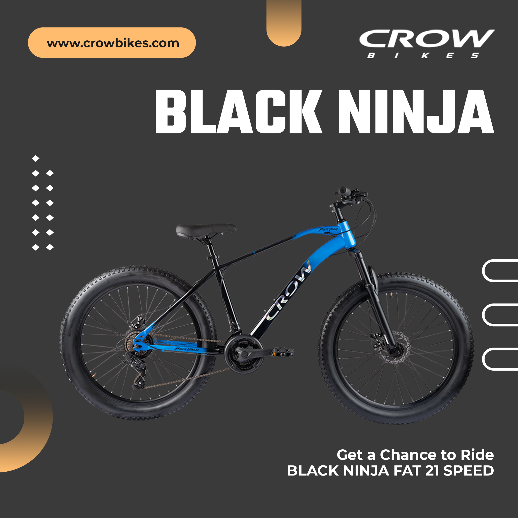 CROW BIKES Facebook ad: Crow Black Ninja, a lightweight FAT BIKE with…