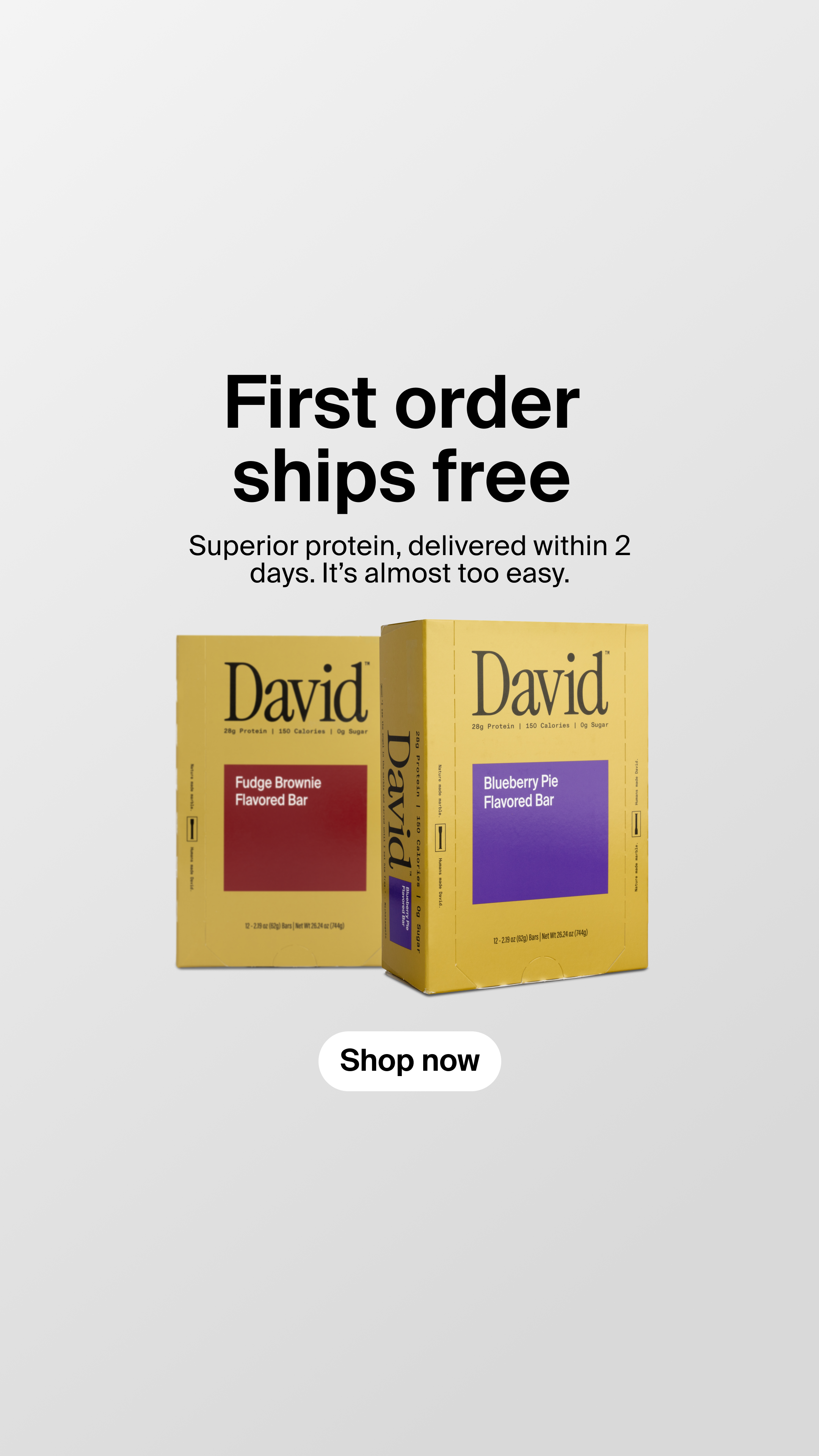 David Protein Facebook ad