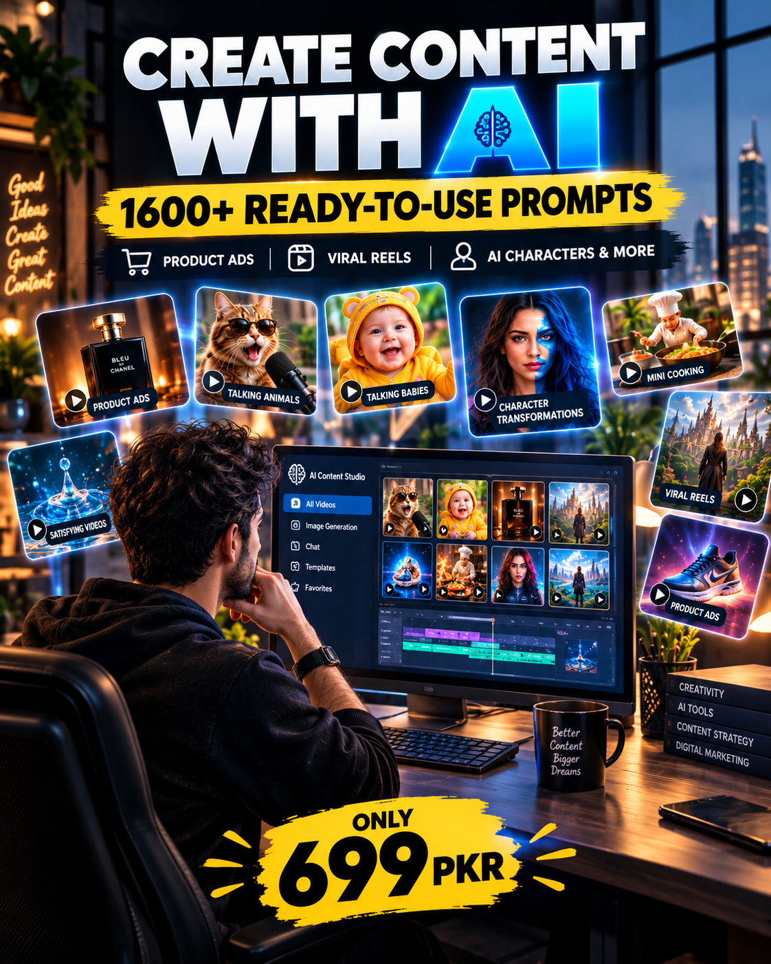 SJ AI Studio Facebook ad: Complete AI Bundle, Only Rs. 699