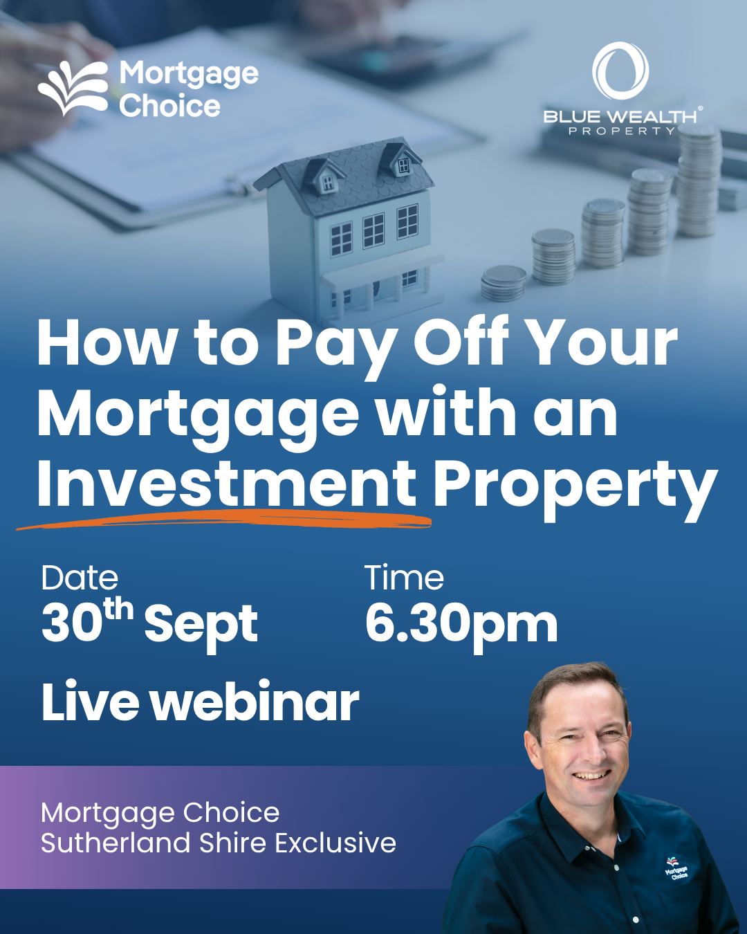 Mortgage Choice in Menai and Figtree Facebook ad: Free webinar: 30 Sept, 6:30pm