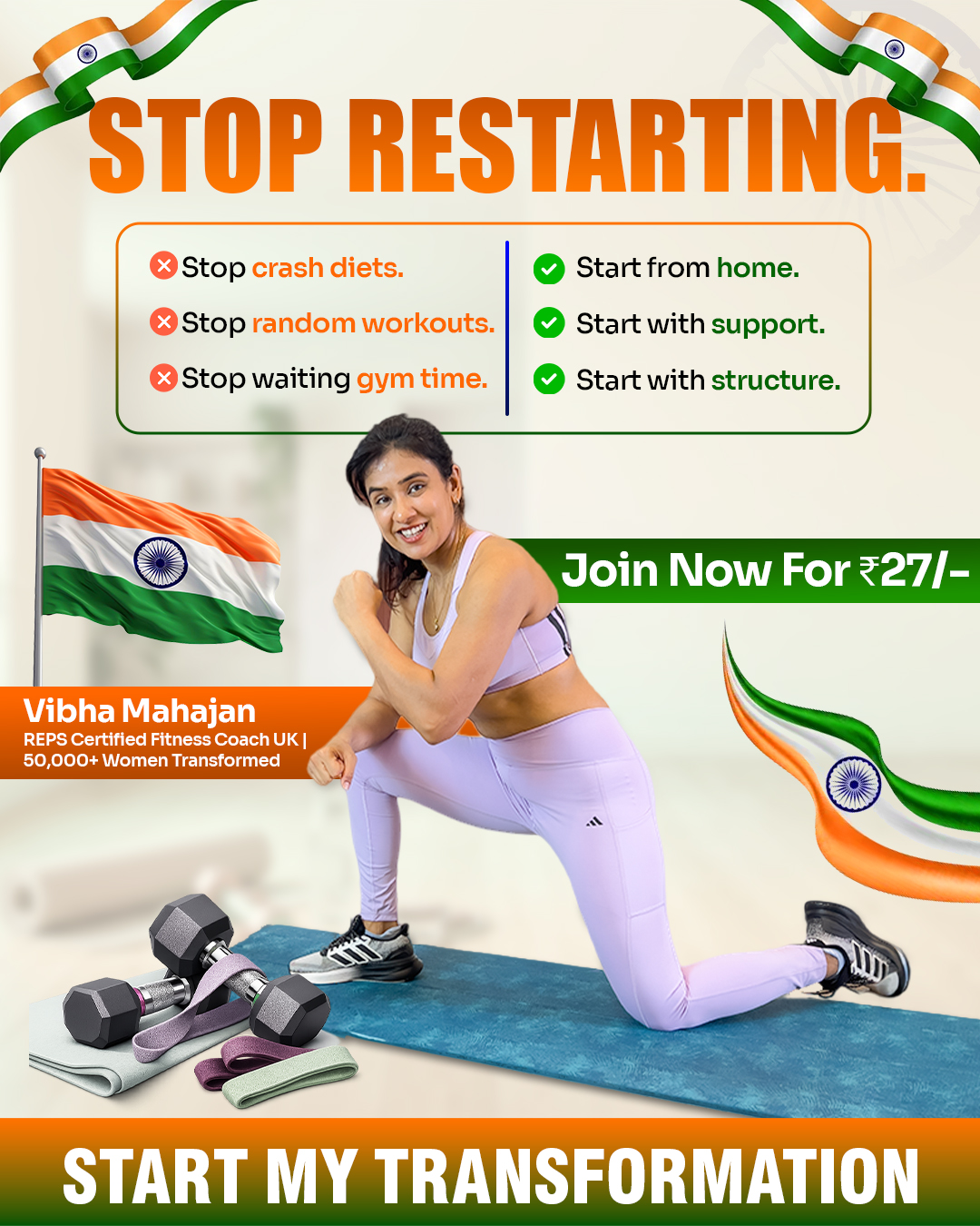 WOWFITVibha Facebook ad: Limited Seats Available, Register Now