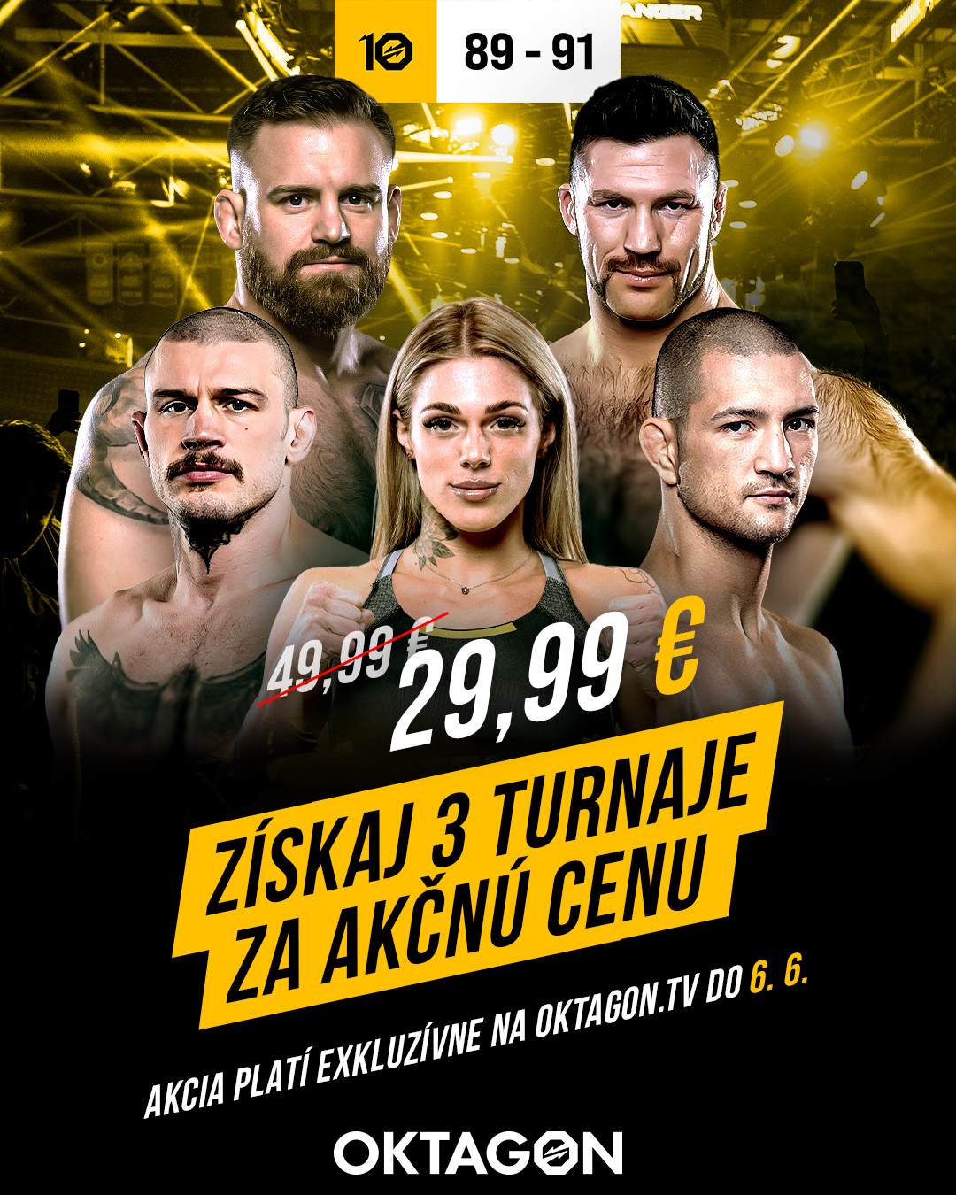 OKTAGON MMA Facebook ad: Zvýhodnený PPV balíček na 3 turnaje