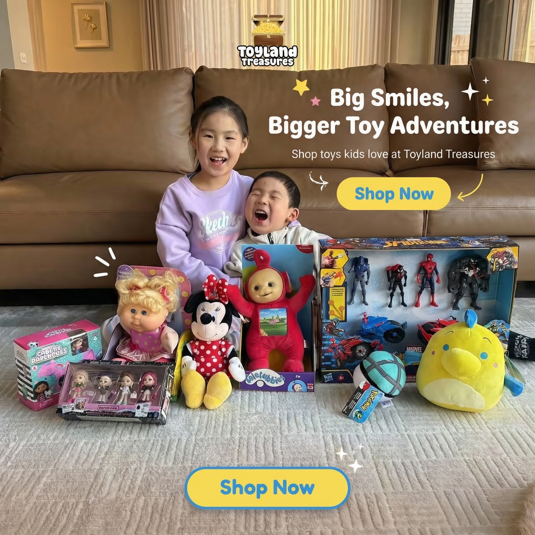 Toyland Treasures Facebook ad: Toys Kids Love, All in One Place
