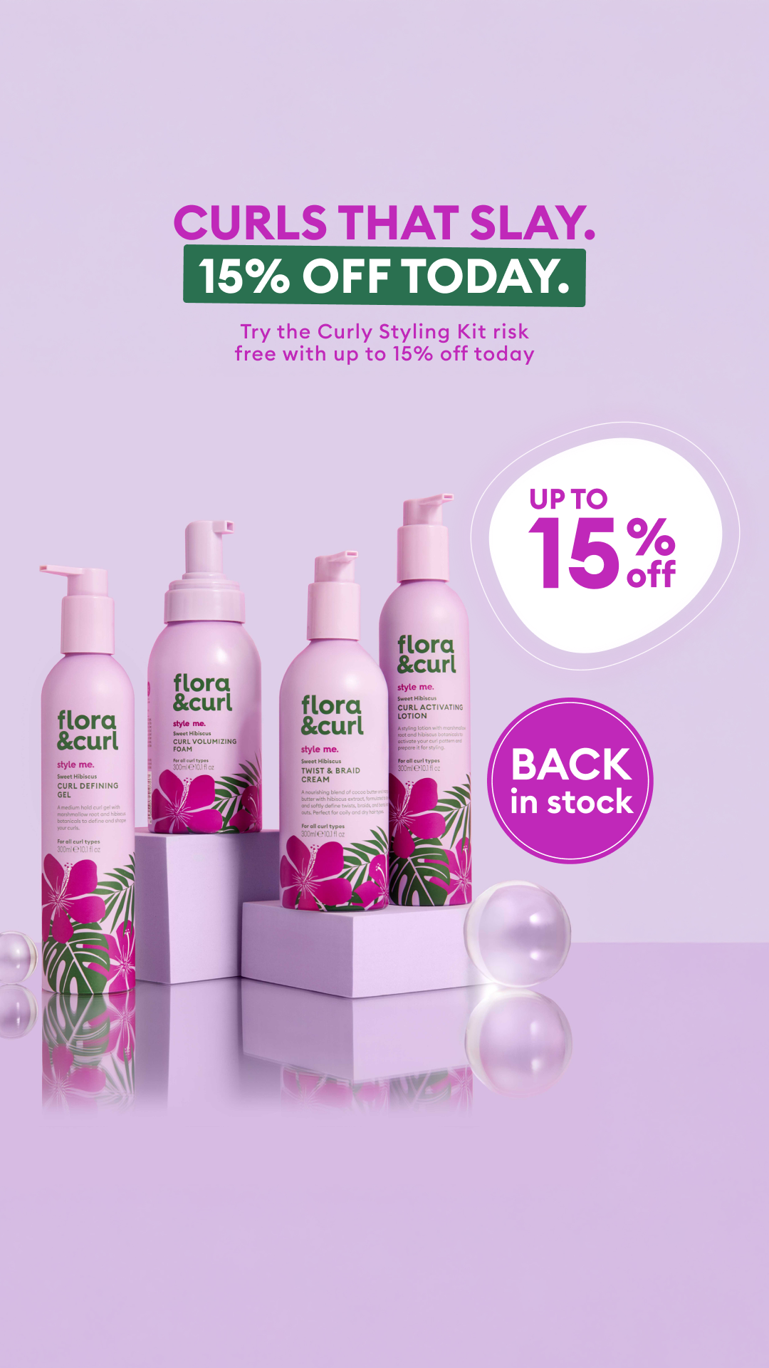 Flora & Curl Haircare Facebook ad