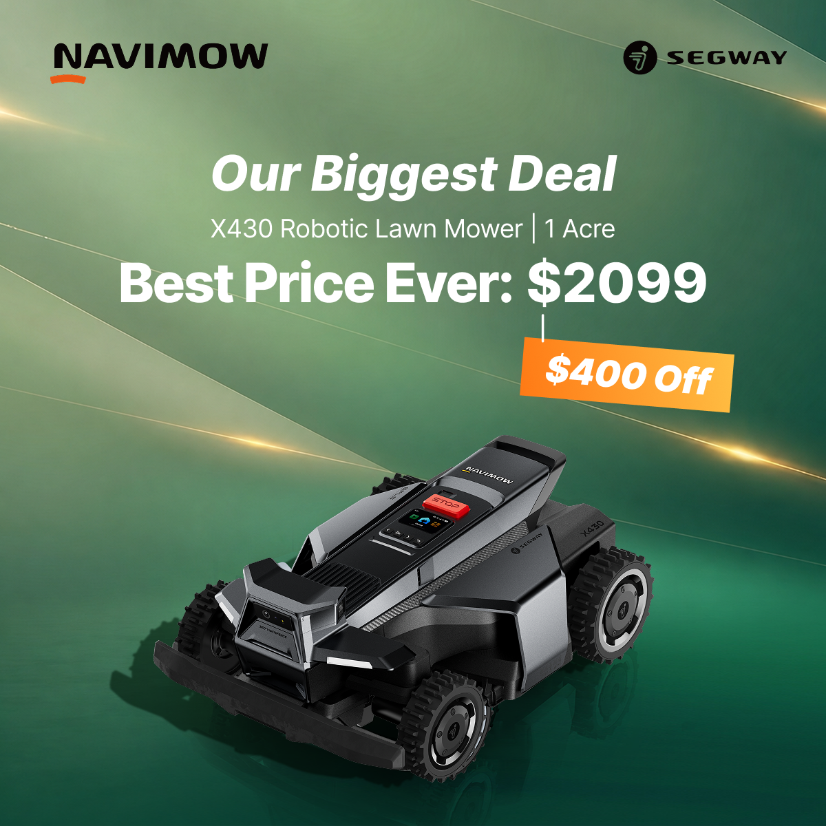 Segway Navimow Facebook ad: Our best-ever prices on X4 Series & i2…