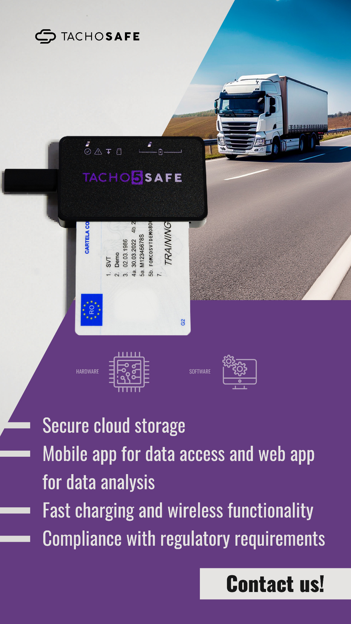 TachoSafe Facebook ad from May 19, 2026