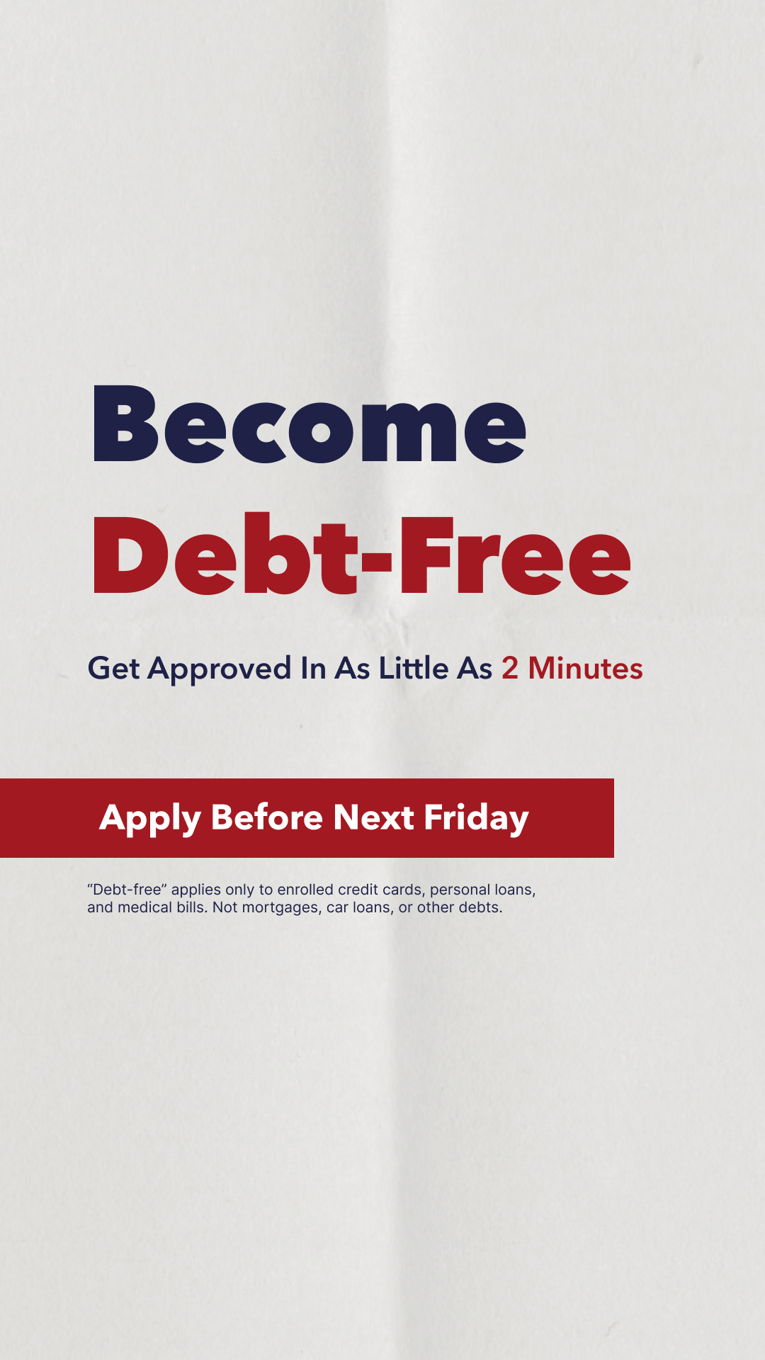 National Debt Relief Facebook ad