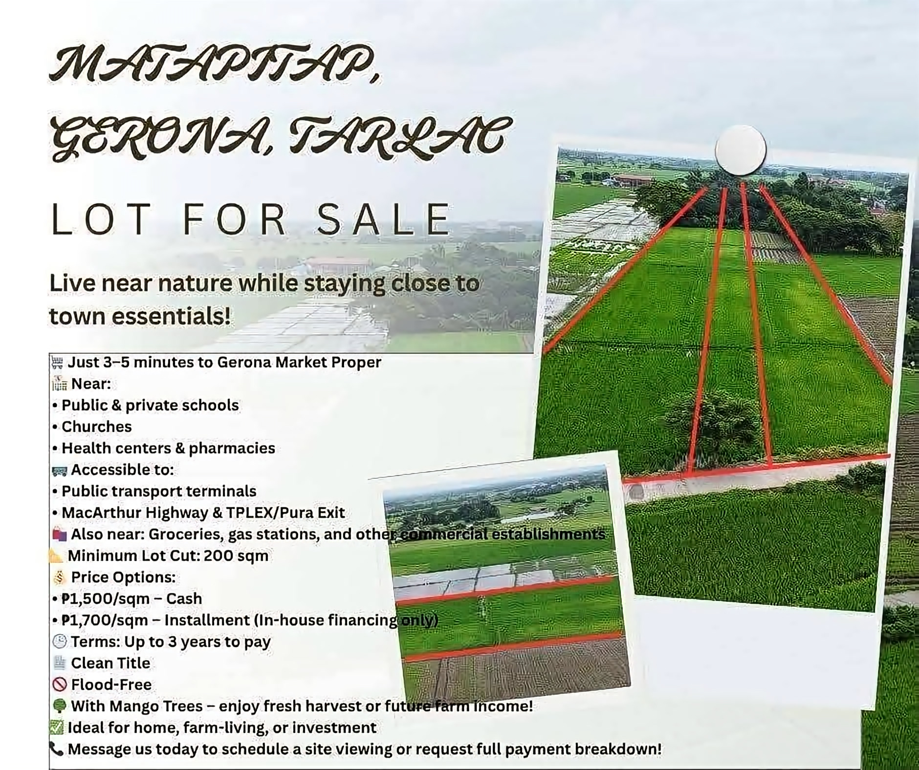 Real Estate Property for Sale Facebook ad: Chat in Messenger