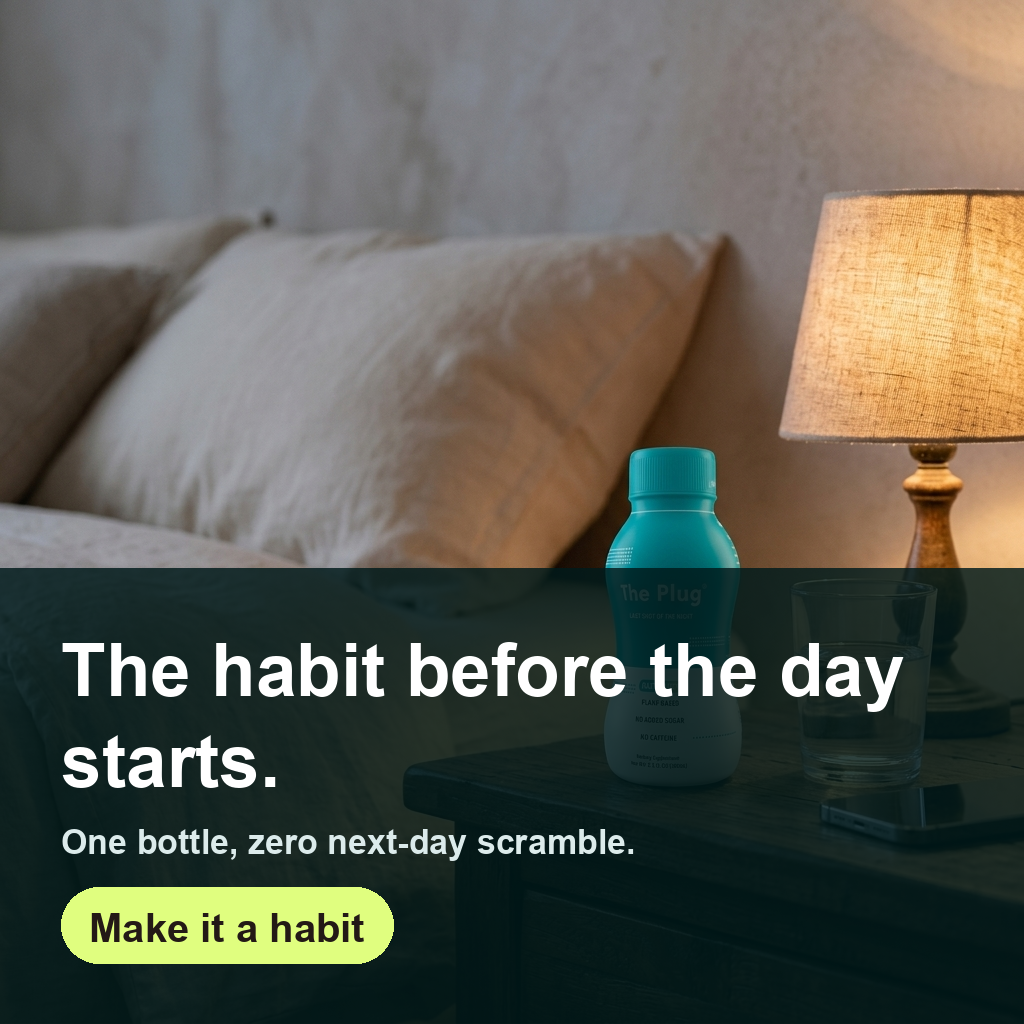 The Plug Drink Facebook ad: The habit before the day starts.