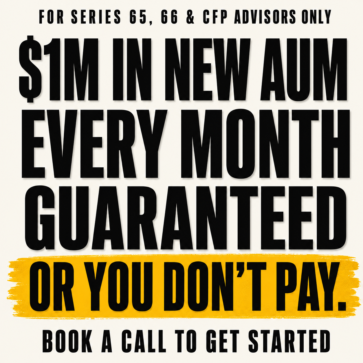 Advisor Jetpack Facebook ad: $6M+ in new AUM, or we don't get paid