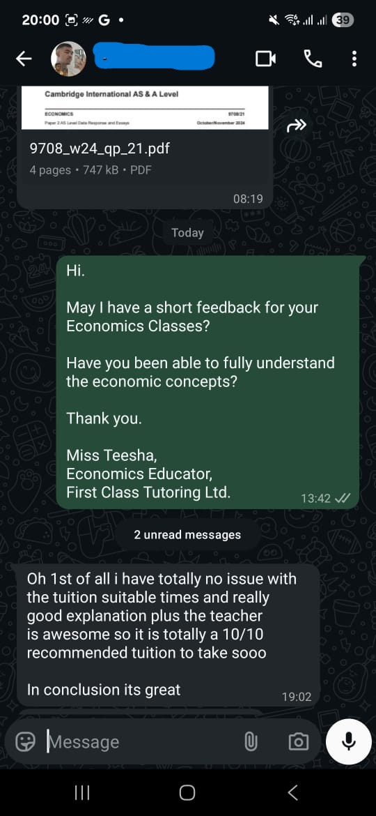 First Class Tutoring Ltd Facebook ad