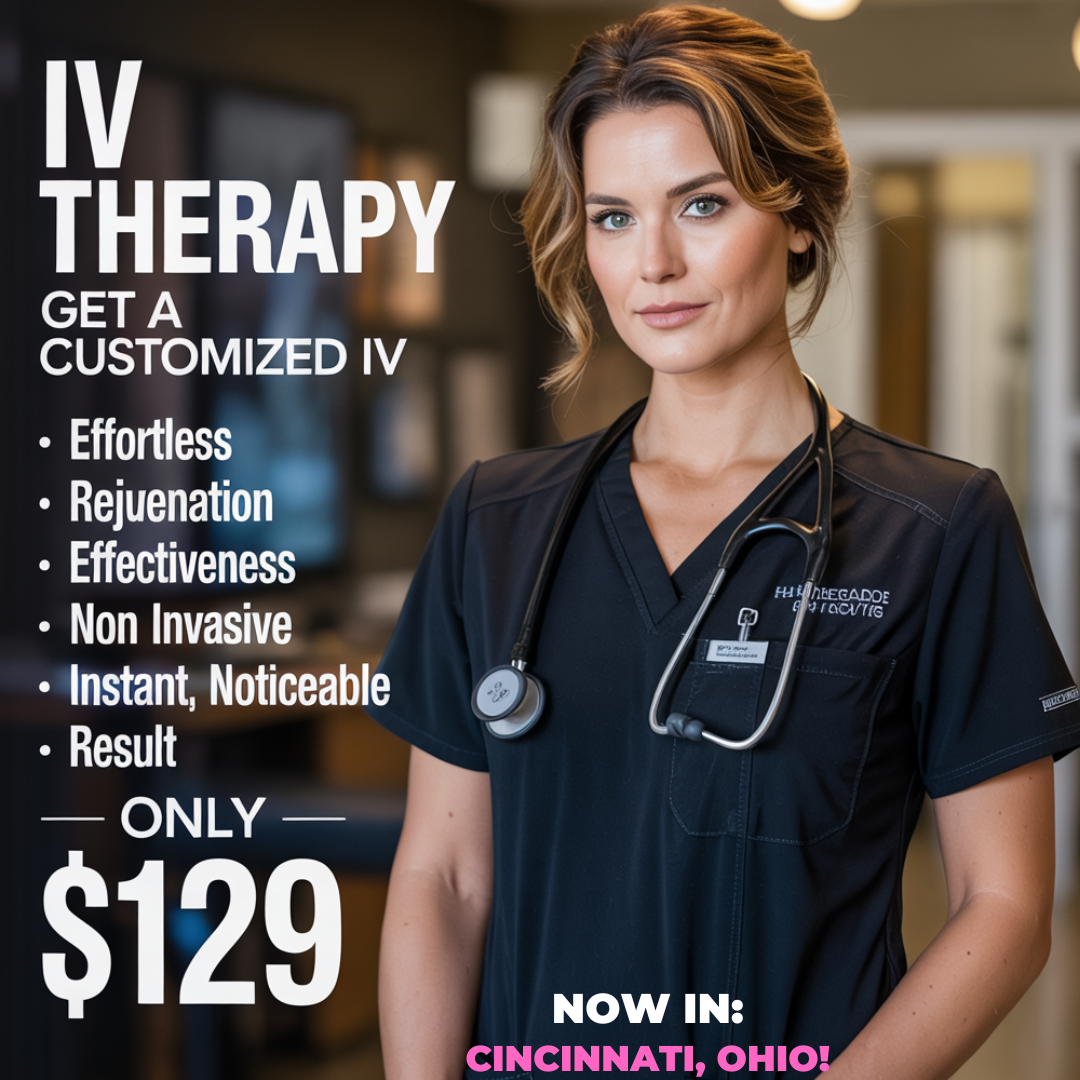 IVWellnesscincy Facebook ad: Cincinnati: $129 Mobile IV Therapy - We Come to You