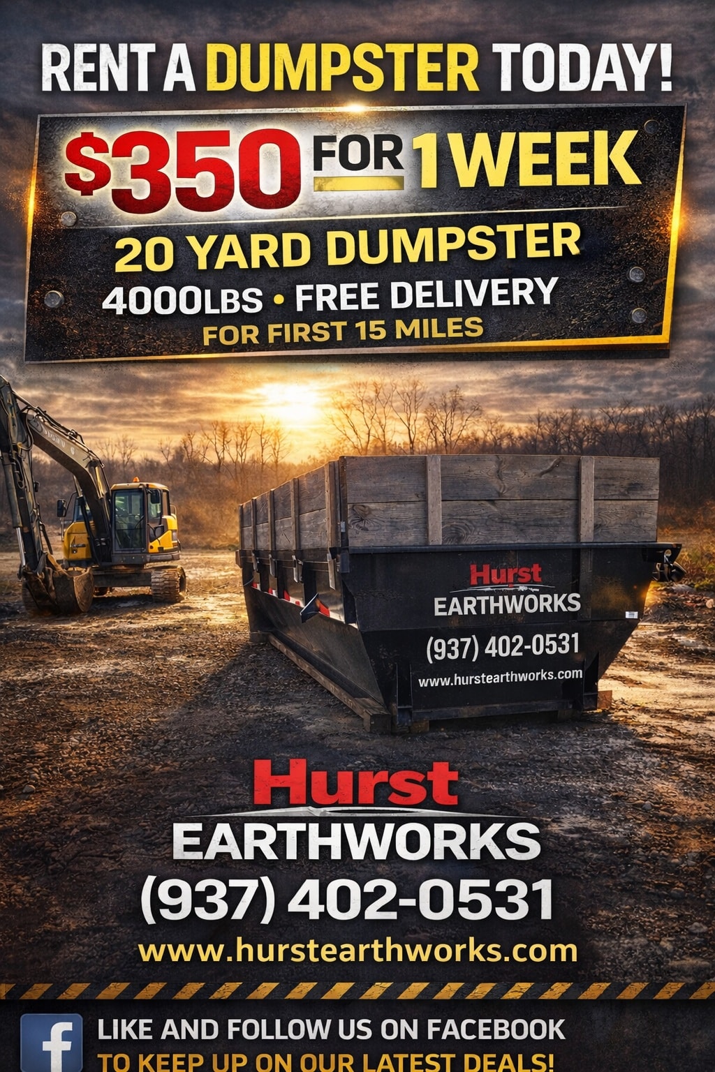HURST EARTH WORKS Facebook ad