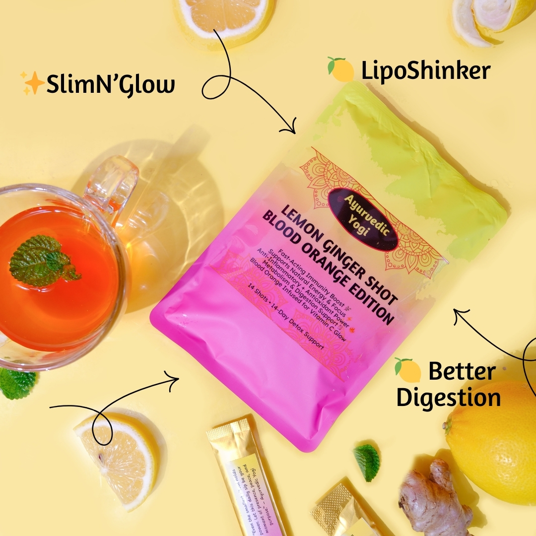 Lemon Ginger Shot  Blood Orange Edition by Ayurvedic Yogi Facebook ad