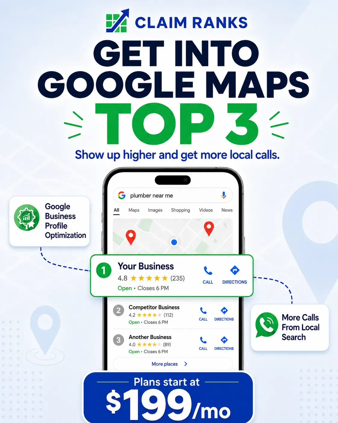 Claim Ranks Facebook ad: More Local Calls From Google