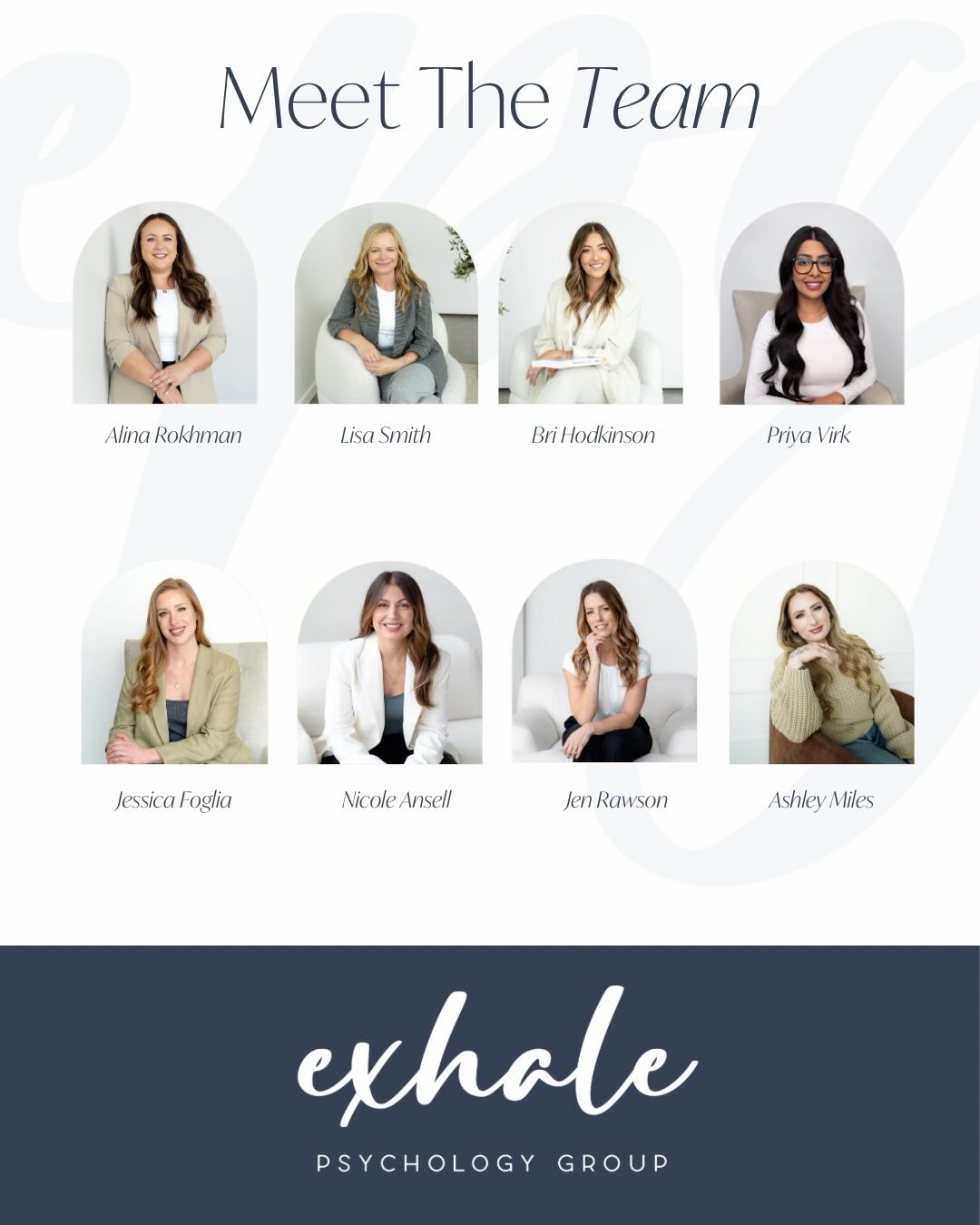 Exhale Psychology Group Facebook ad: Meet the Exhale team