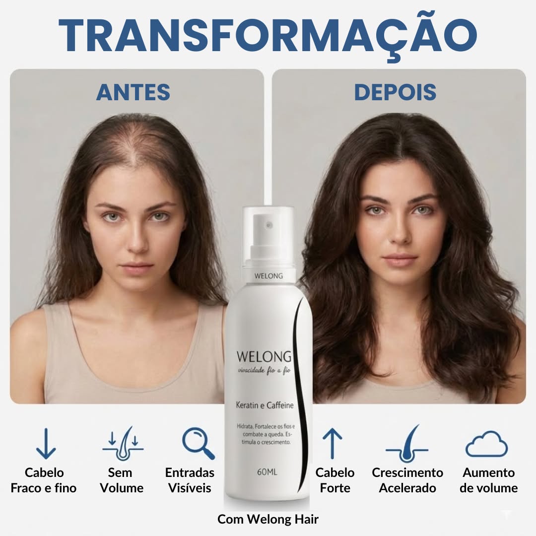 Welong Hair Facebook ad: Tenha o cabelo dos sonhos