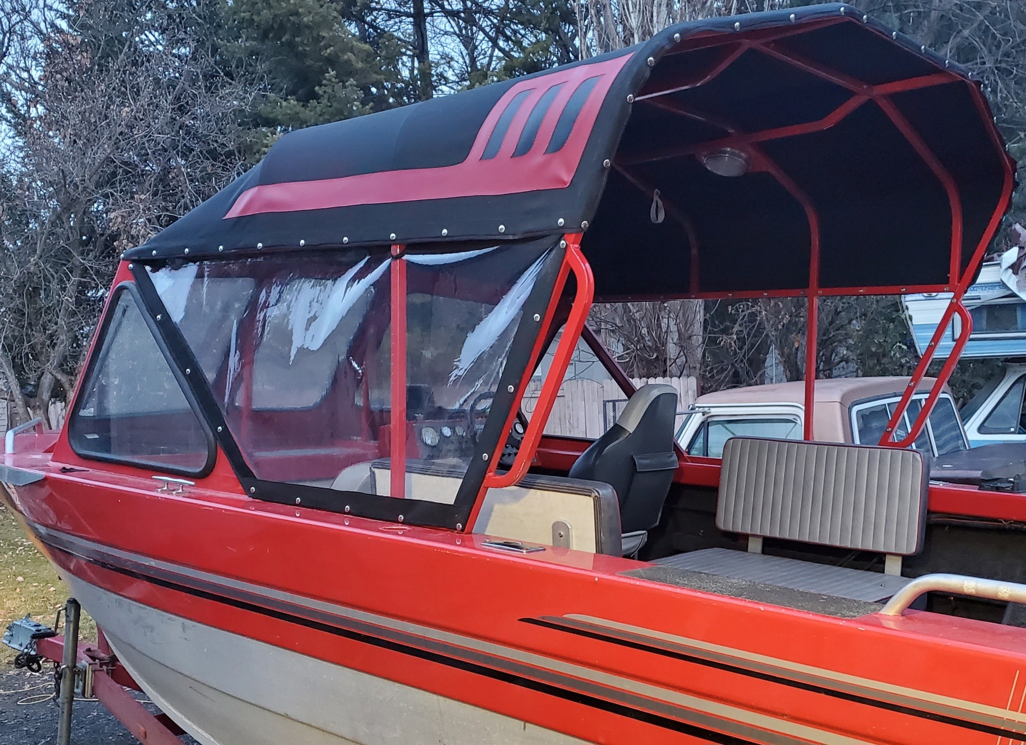 Hells Canyon Stitch Facebook ad: BOAT COVERS, TOPS, UPHOLSTERY & MORE!