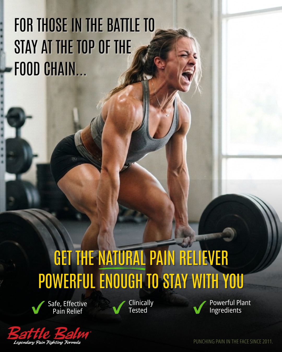 Battle Balm Facebook ad: Battle Balm - Powerful, All Natural Pain Relief Cream That…