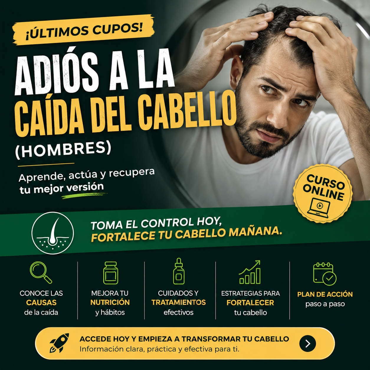 Emprendimiento Digital Facebook ad: ¡Detén la caída del cabello desde hoy!