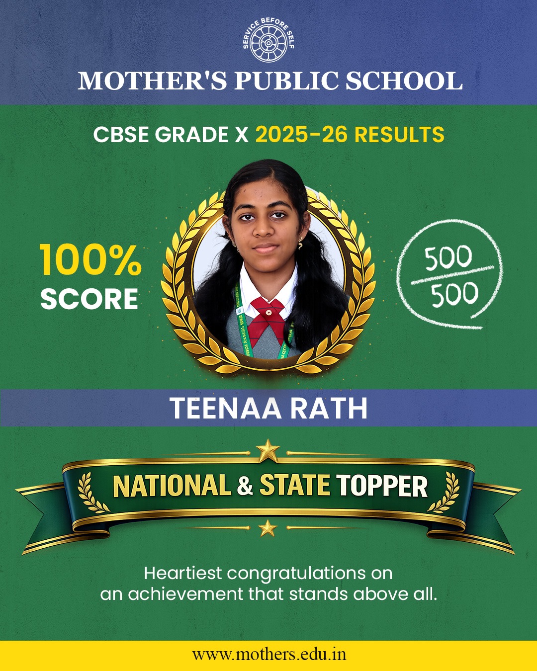 Mother's Public School Facebook ad: A moment of unmatched pride!