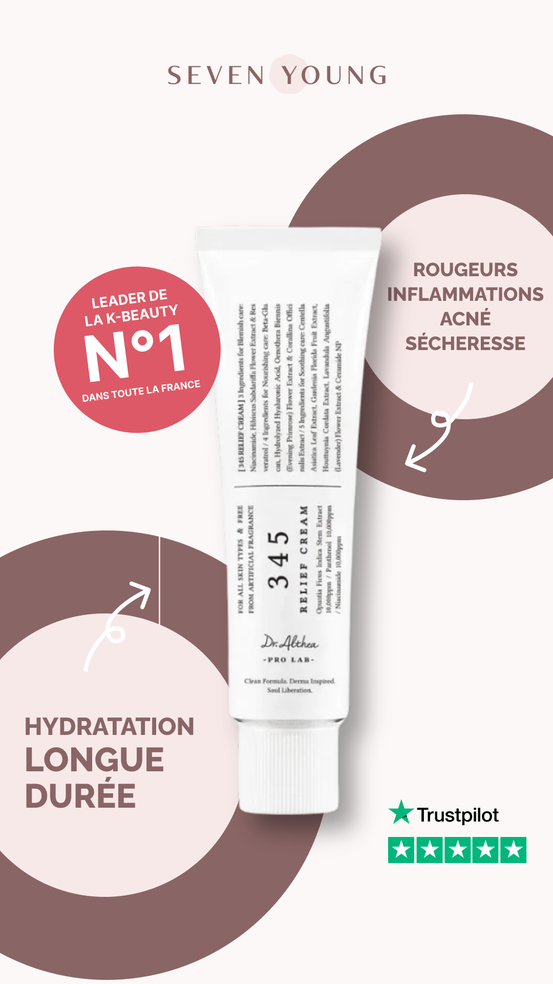 Seven Young Facebook ad: La crème qui va changer votre routine.