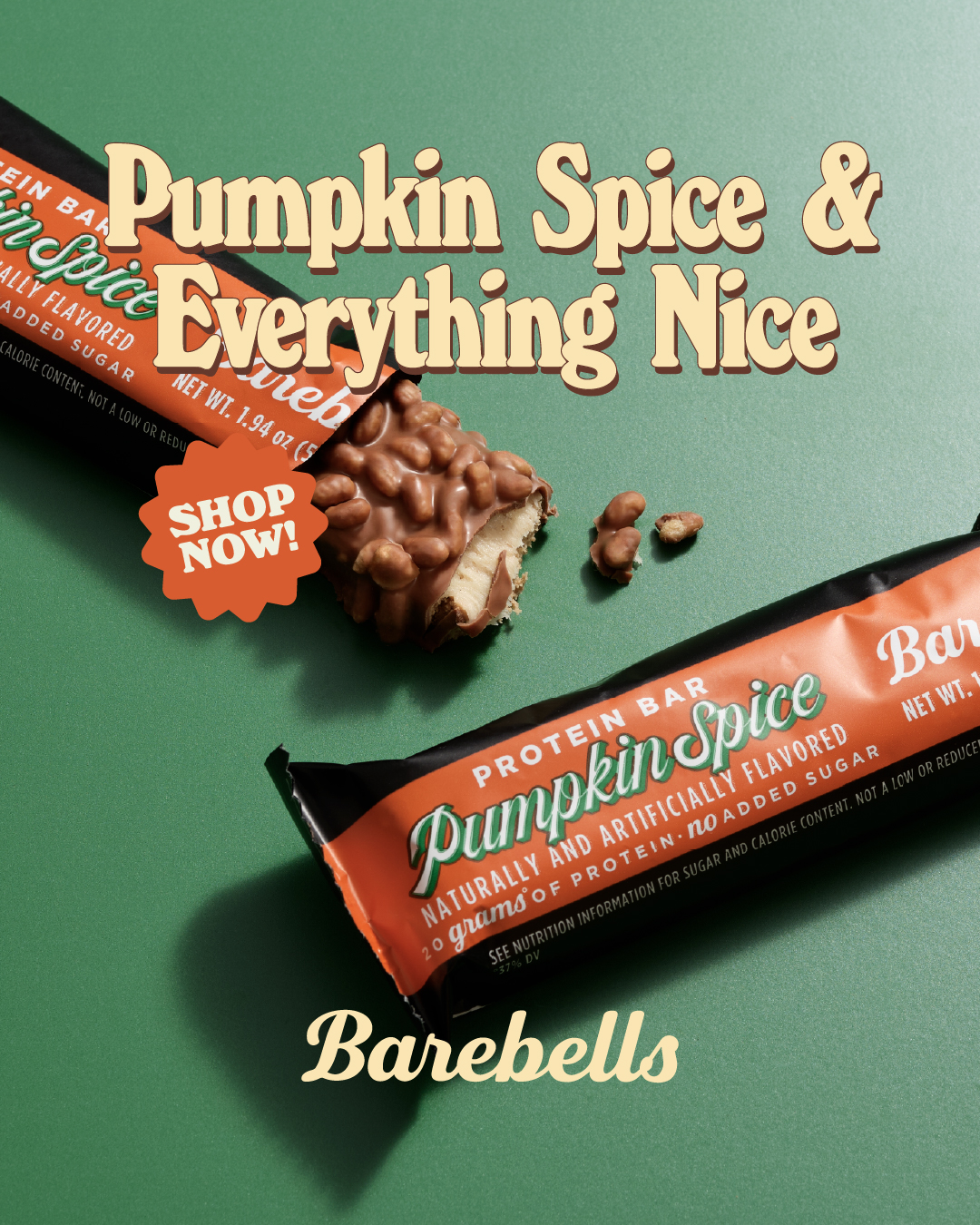 Barebells USA Facebook ad: Pumpkin Spice is back!